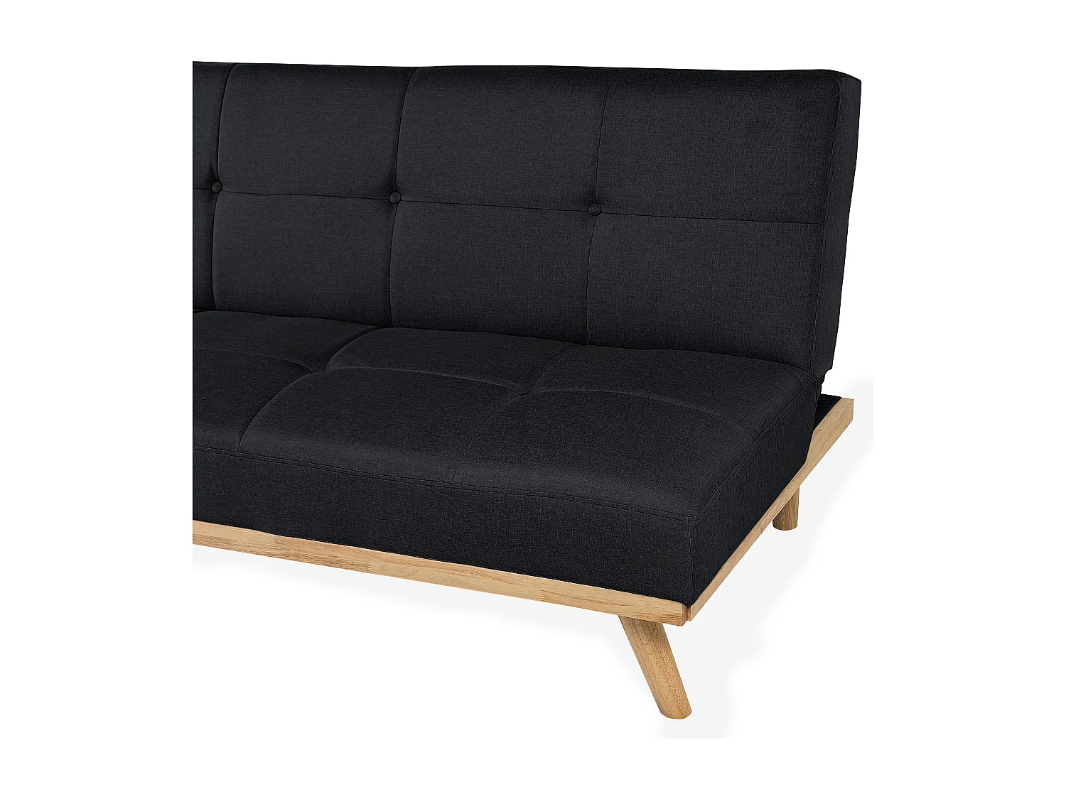 Schlafsofa Polsterbezug in Schwarz modernes Sofa mit Schlaffunktion Couch Froya
