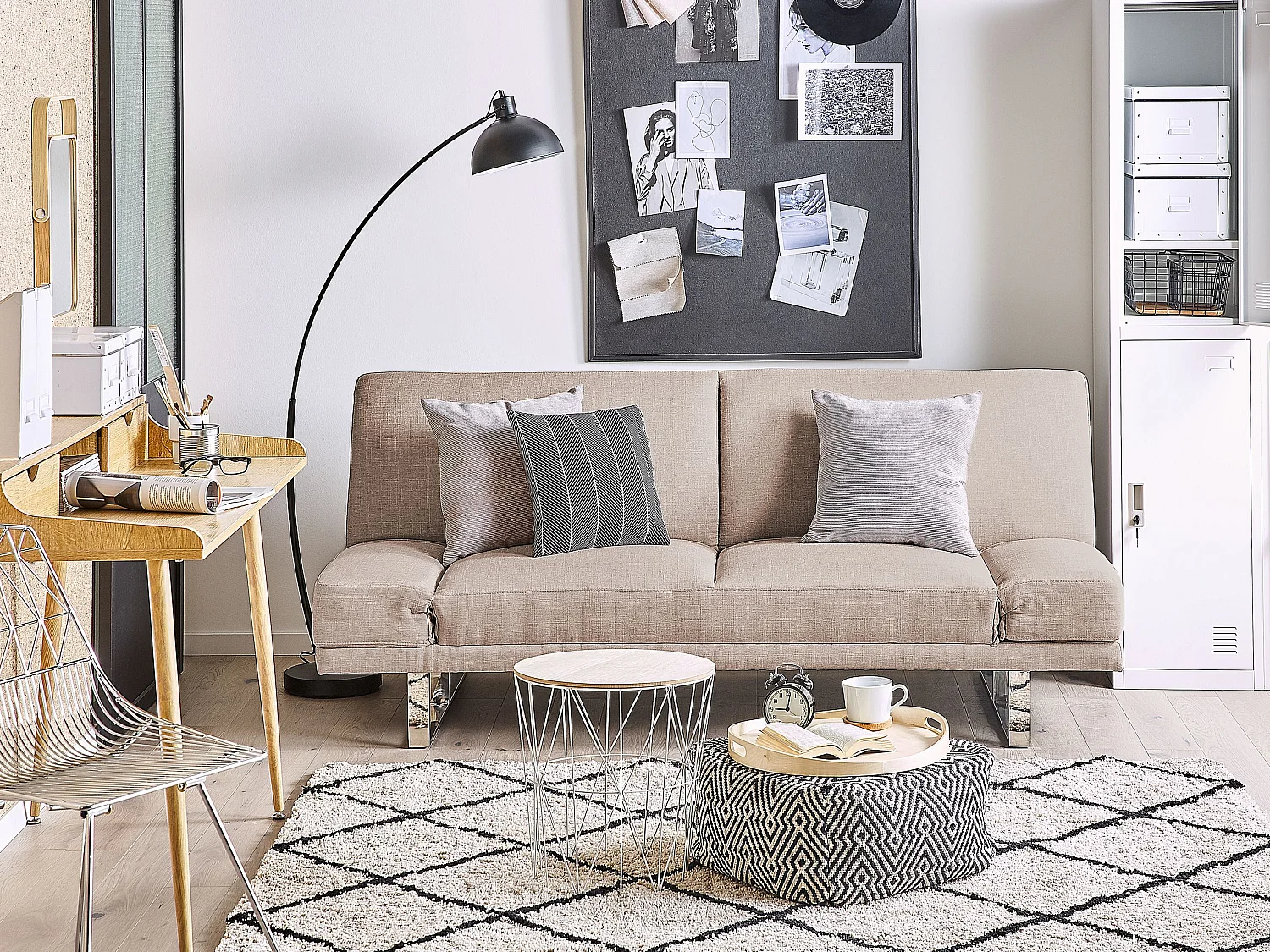 Slaapbank YORK Stof Beige 2-zitter