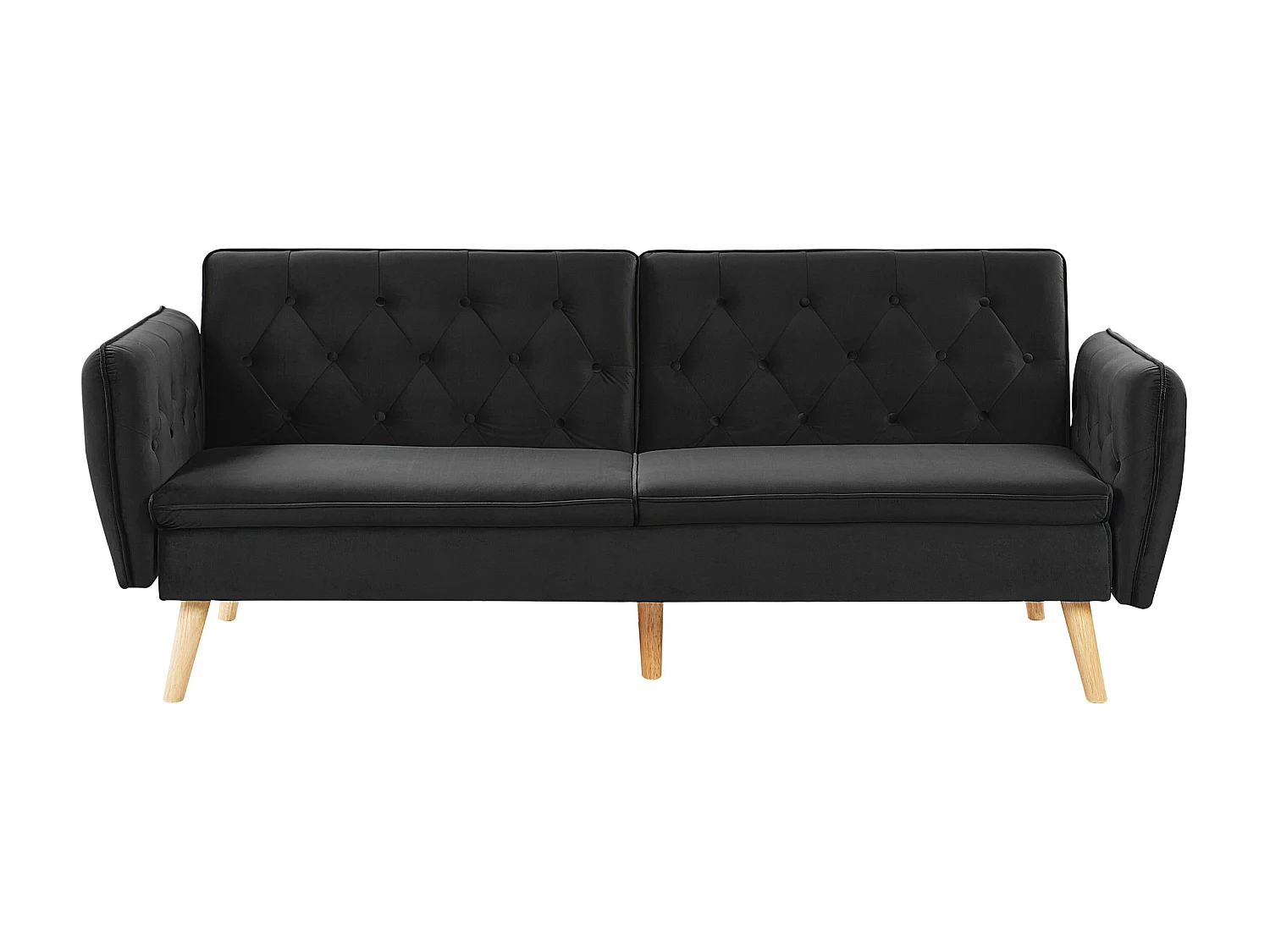 Slaapbank BARDU Fluweel Zwart 2-zitter