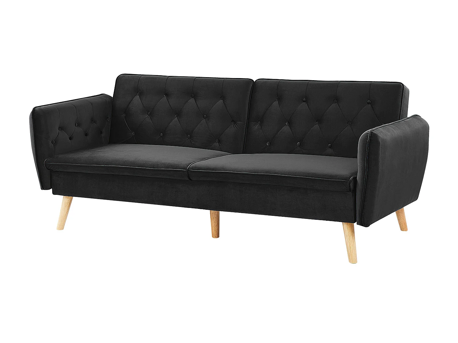 Slaapbank BARDU Fluweel Zwart 2-zitter