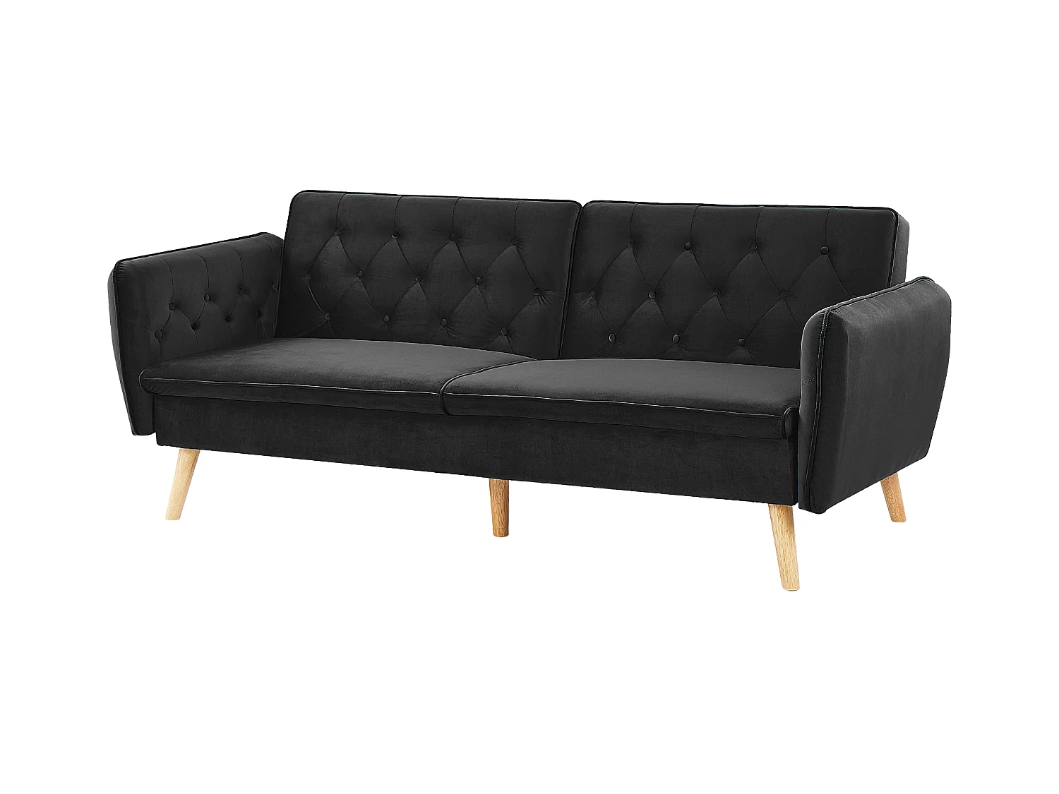 Slaapbank BARDU Fluweel Zwart 2-zitter