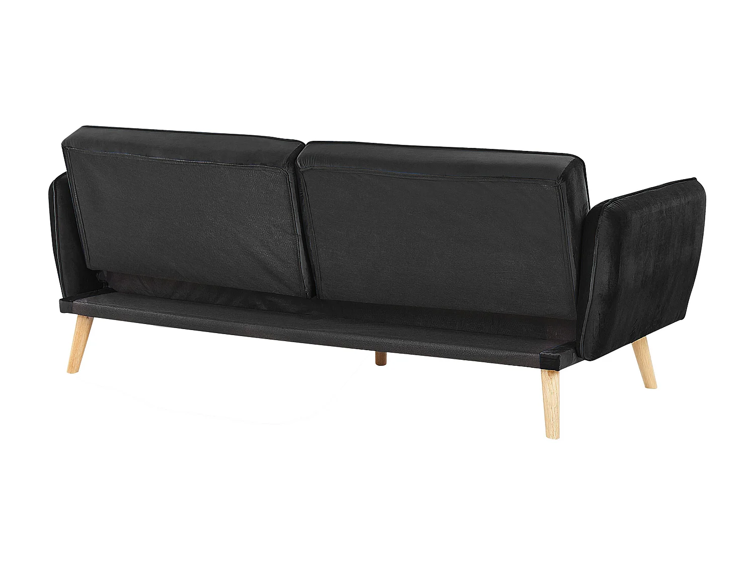 Slaapbank BARDU Fluweel Zwart 2-zitter