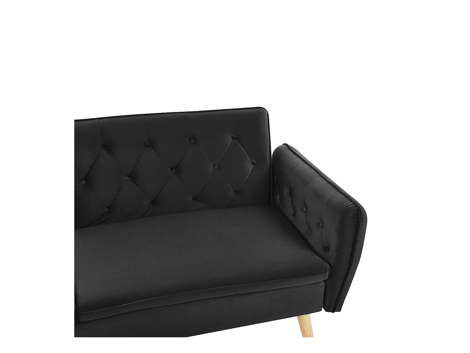 Slaapbank BARDU Fluweel Zwart 2-zitter