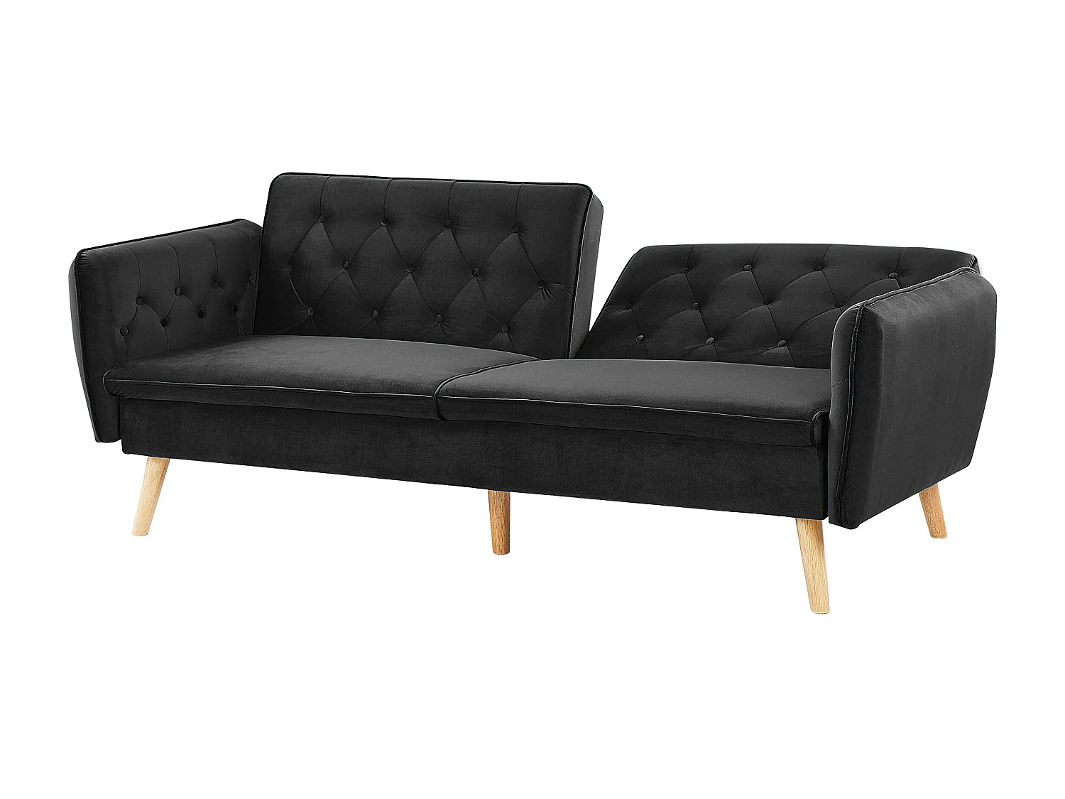 Canapé-lit 2 places BARDU Velours Noir