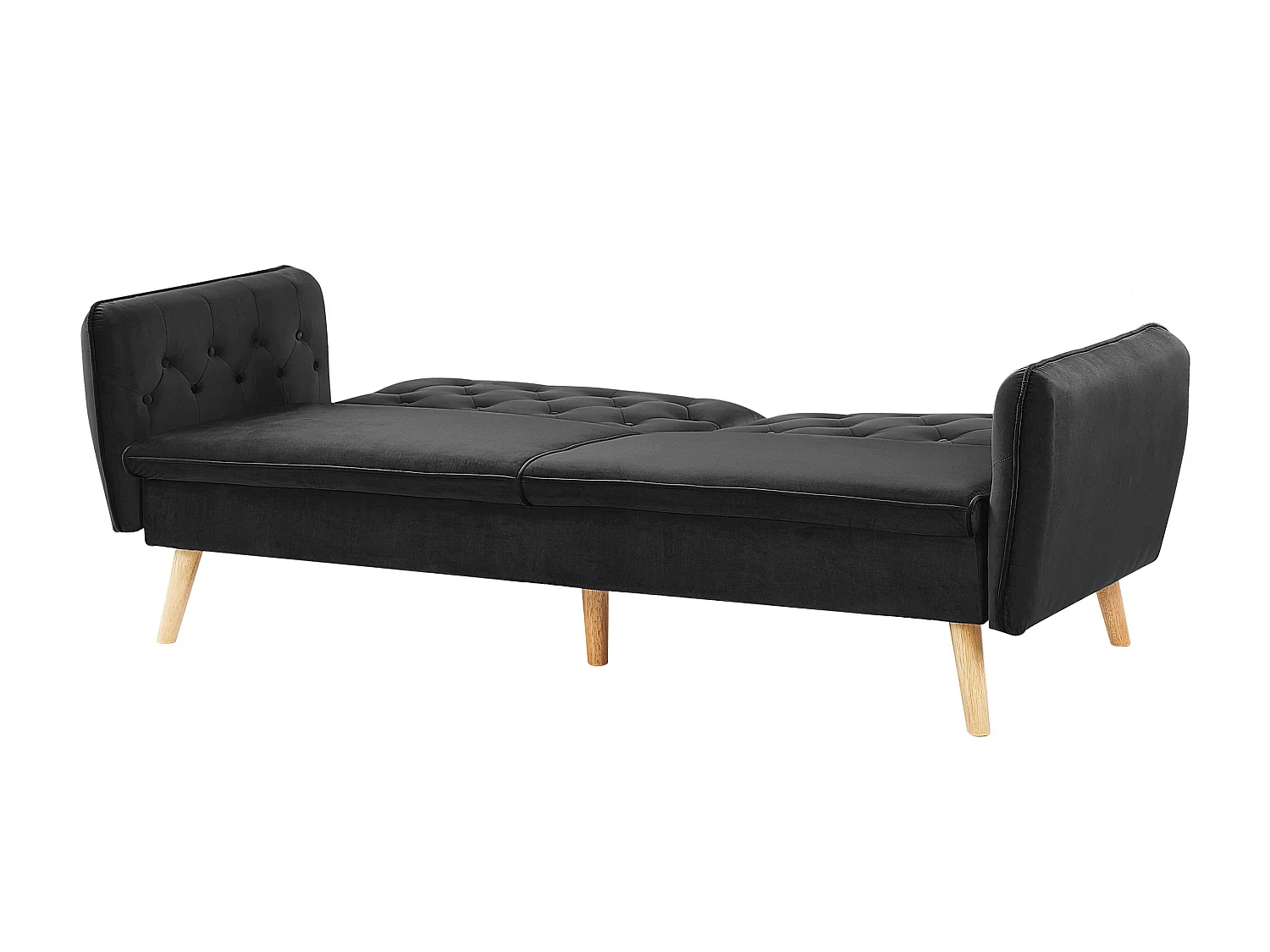 Canapé-lit 2 places BARDU Velours Noir