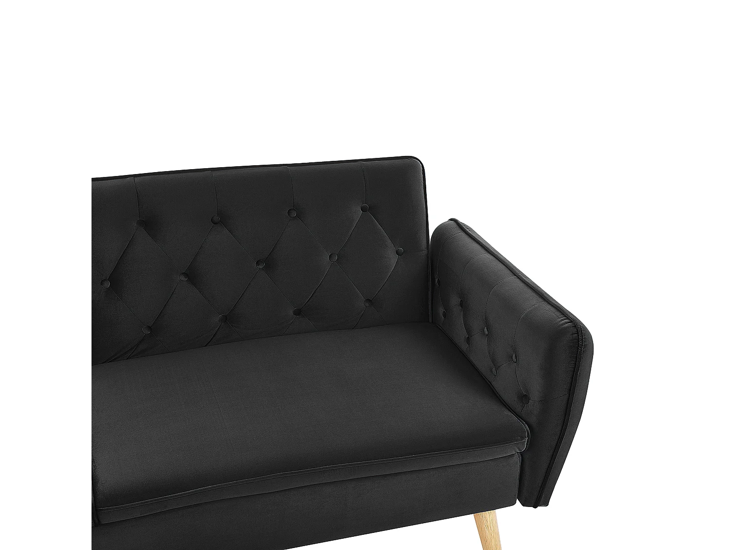 Slaapbank BARDU Fluweel Zwart 2-zitter