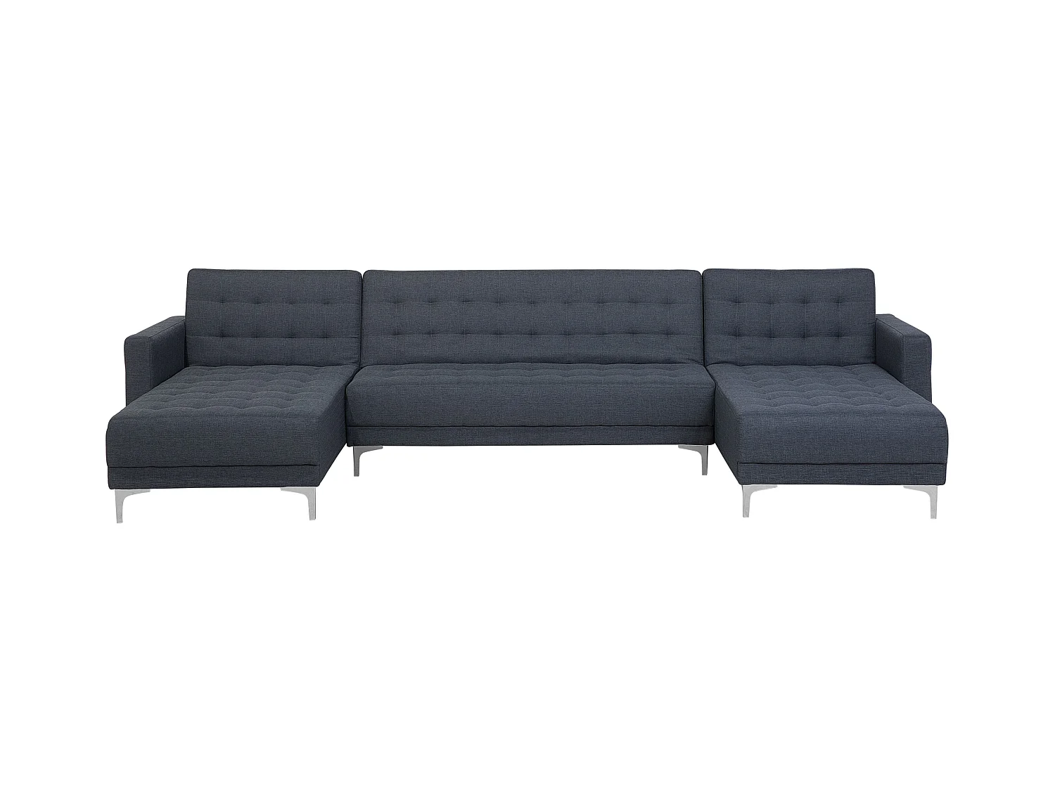 Canapé-lit modulable en forme de U 5 places ABERDEEN Tissu Gris foncé