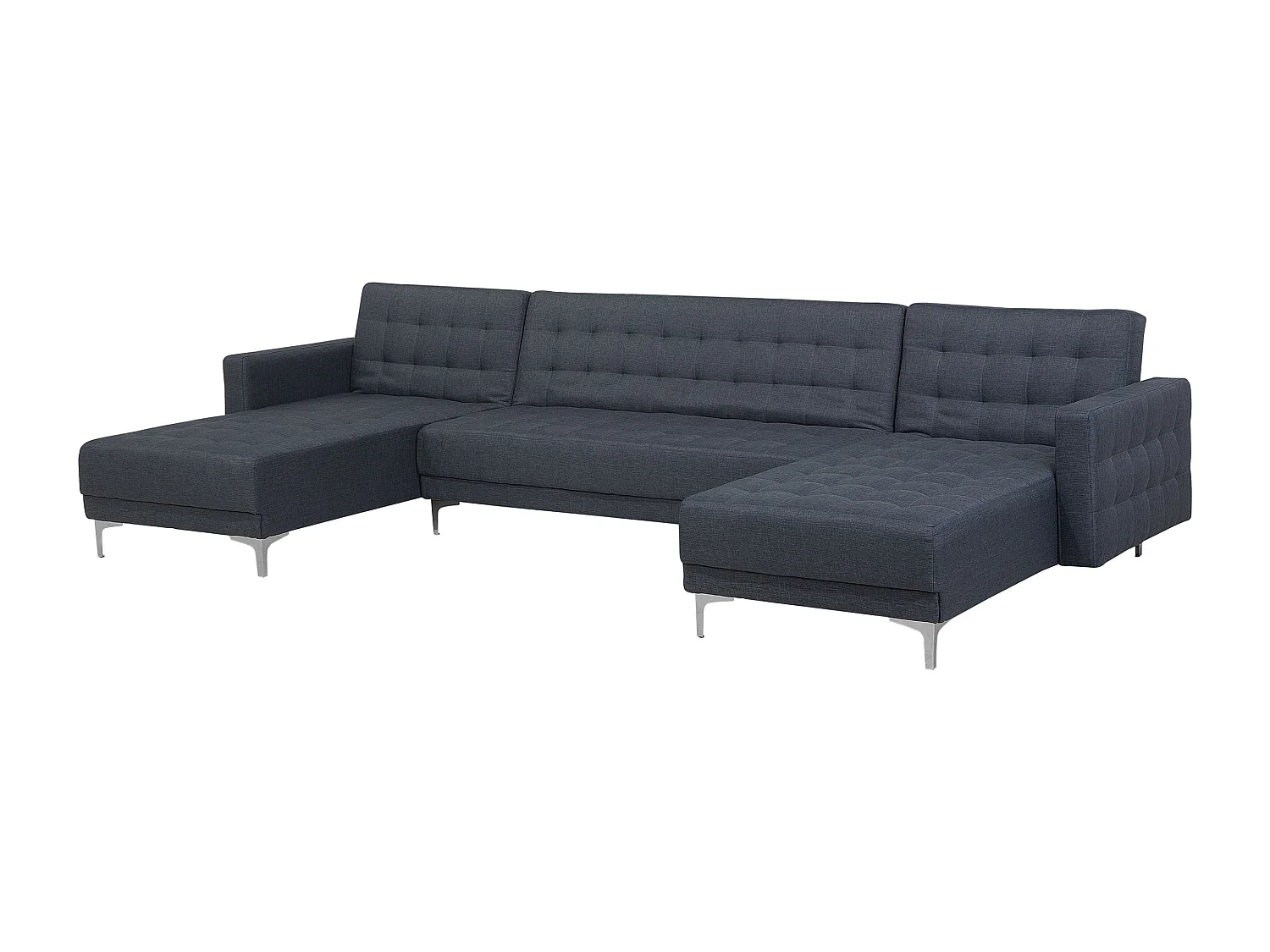 Sofá cama modular en U ABERDEEN Tela Gris oscuro 5 plazas