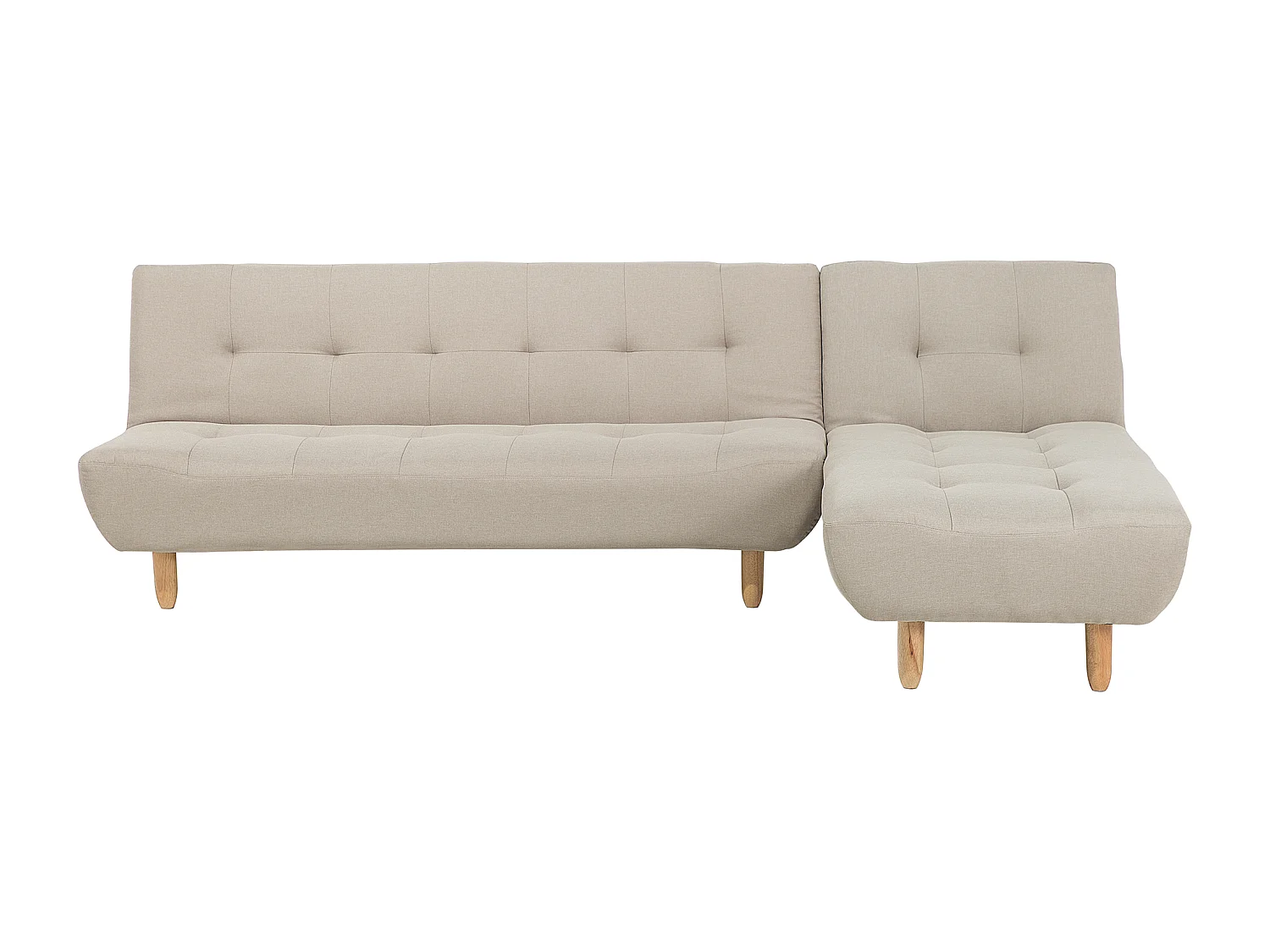 Canapé-lit d'angle modulable 4 places ALSTEN Tissu Beige clair Côté droite