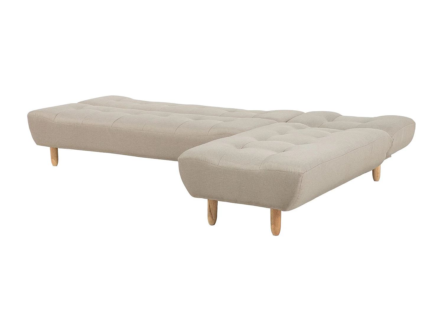 Canapé-lit d'angle modulable 4 places ALSTEN Tissu Beige clair Côté droite