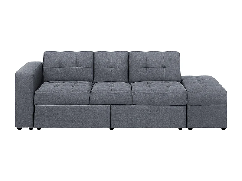 Couch Gästebett Sofa 3er Dreisitzer mit Bettkasten dunkelgrau modern Falster