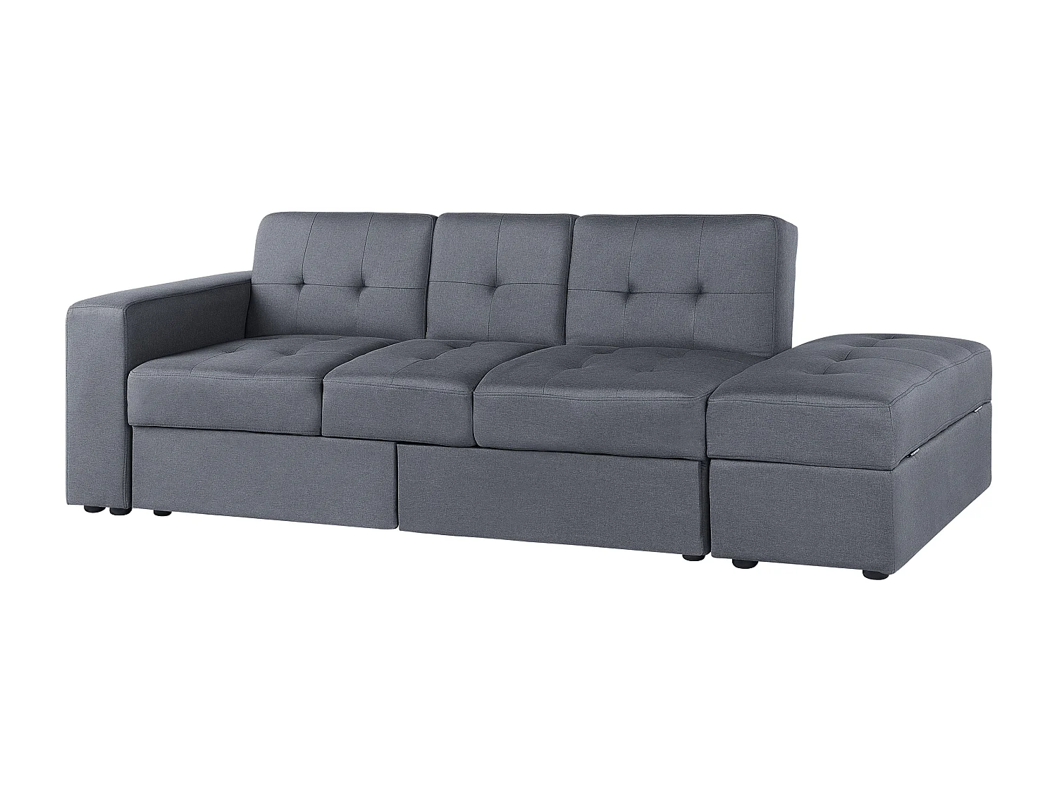 Canapé-lit 3 places FALSTER Tissu Gris foncé avec rangement