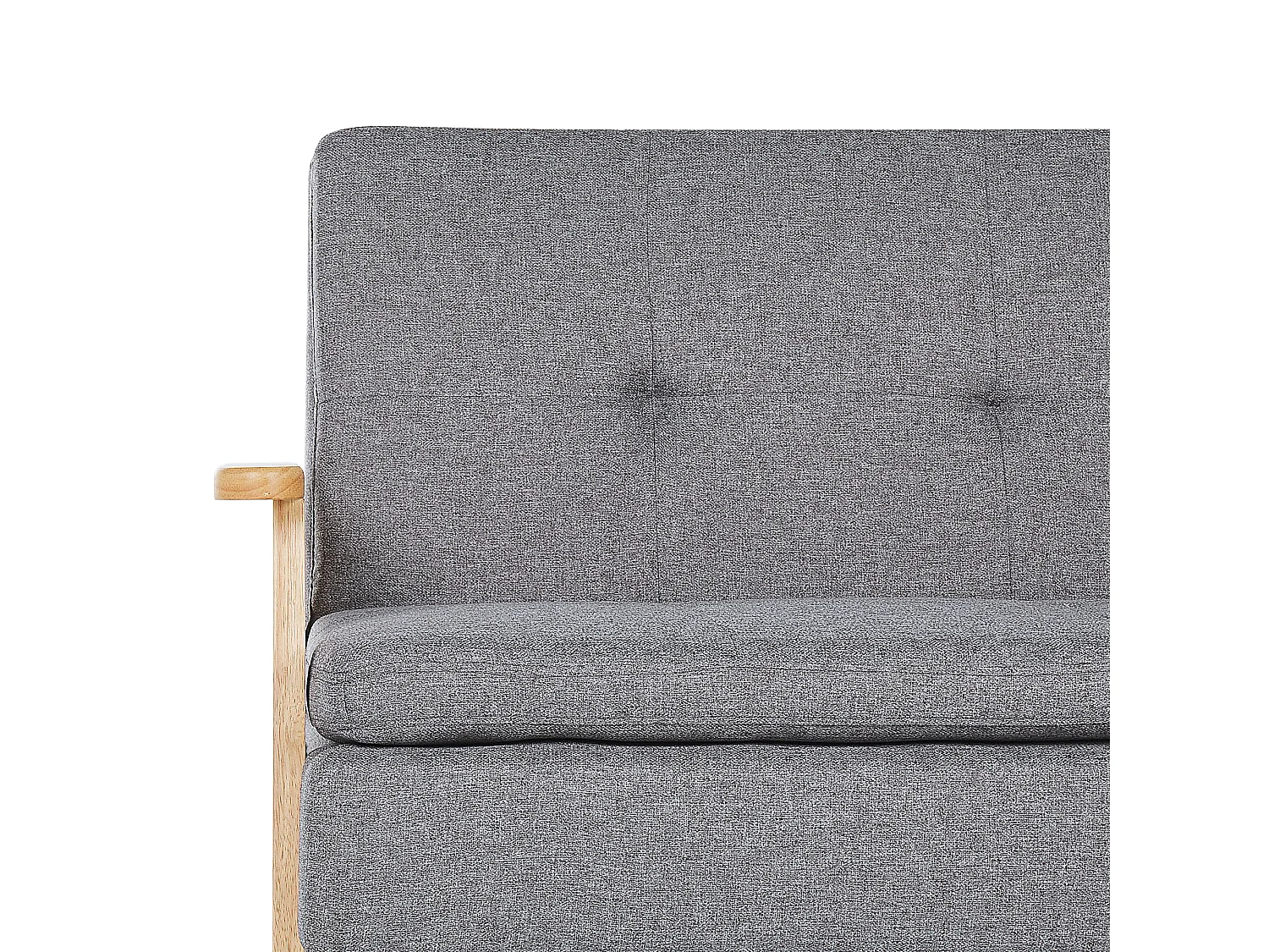 3-Sitzer Sofa Stoff hellgrau gesteppt Schlaffunktion Armlehnen hellbraun Tjorn