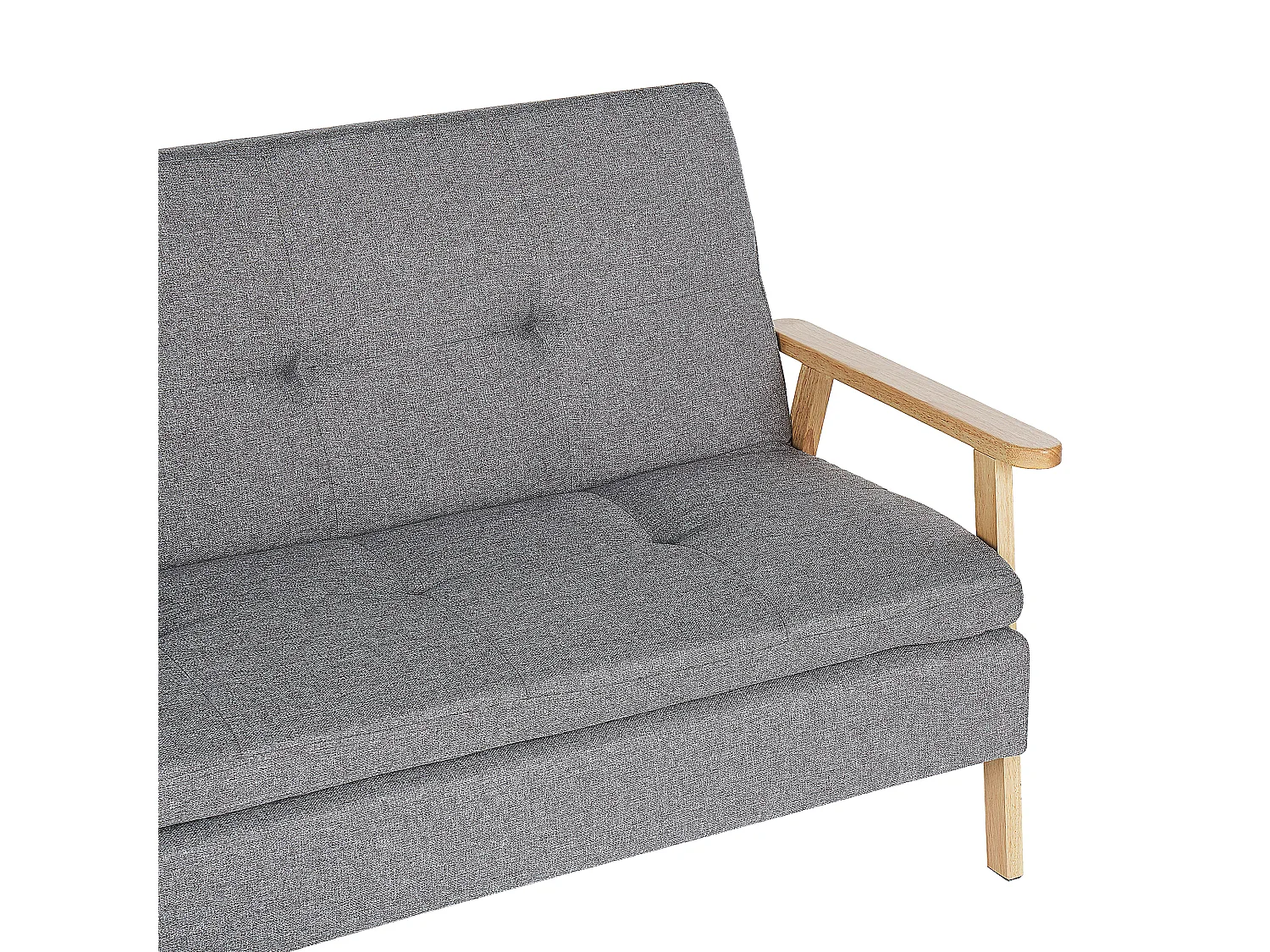 3-Sitzer Sofa Stoff hellgrau gesteppt Schlaffunktion Armlehnen hellbraun Tjorn