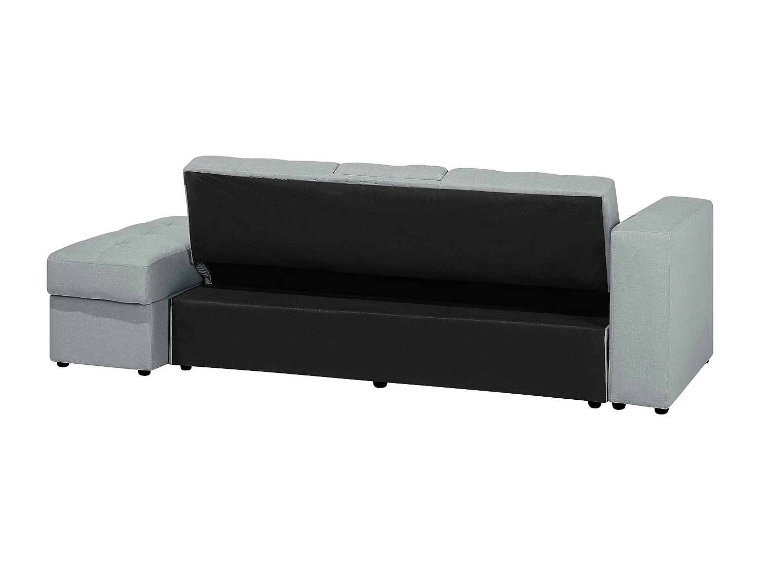 Slaapbank FALSTER Stof Lichtgrijs met opbergruimte 3-zitter