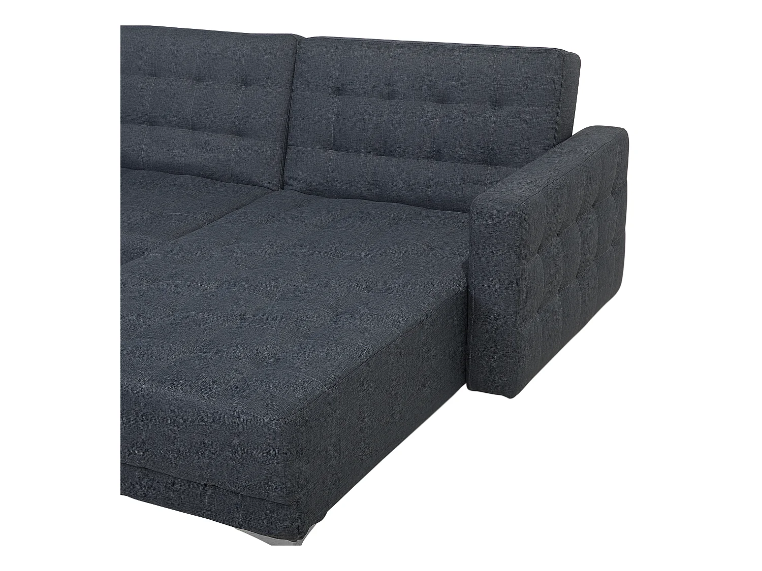 Sofá cama modular en U ABERDEEN Tela Gris oscuro con otomana 5 plazas
