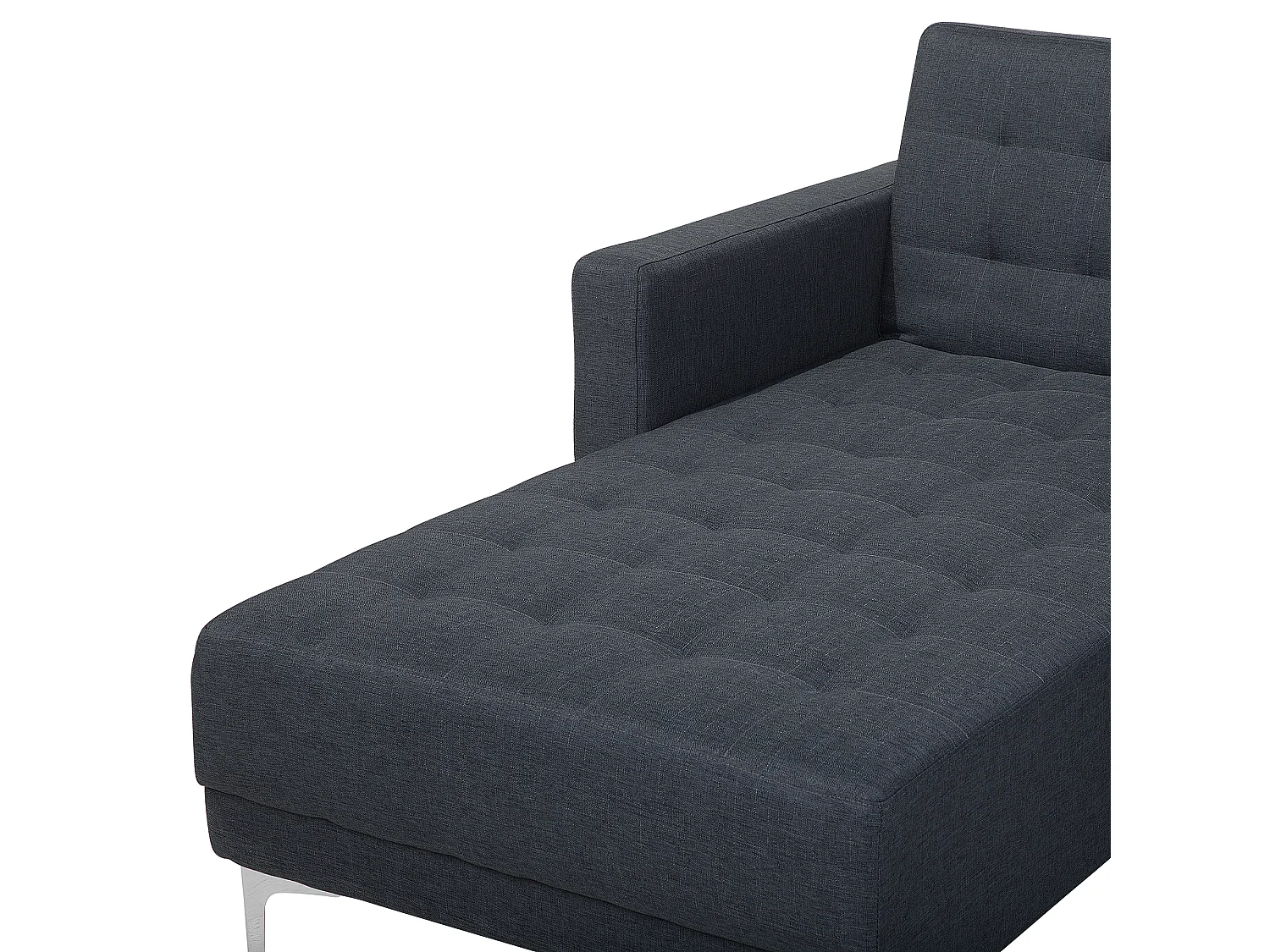 Canapé-lit modulable en forme de U 5 places ABERDEEN Tissu Gris foncé avec ottoman