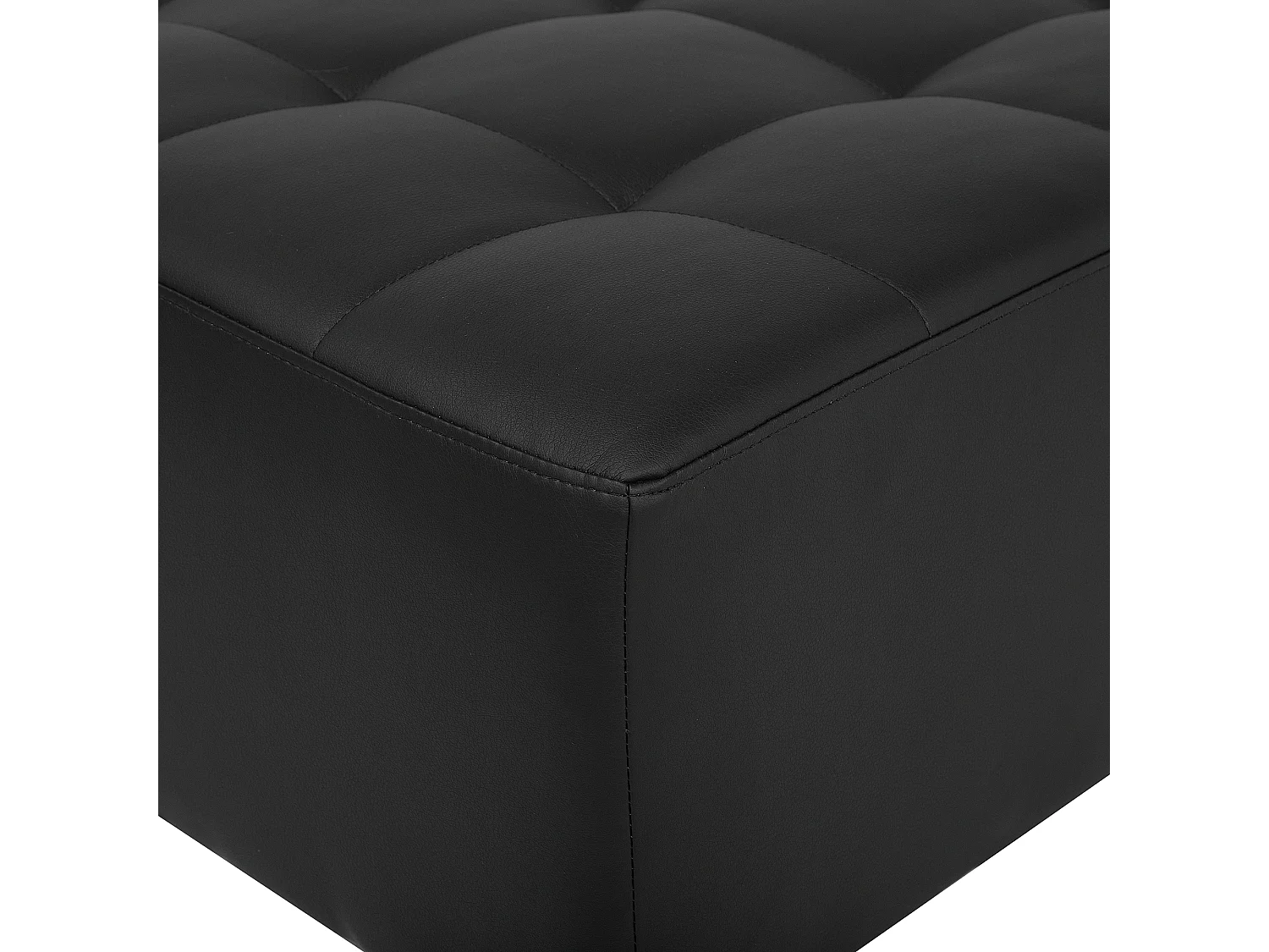 Modulaire U-vormige slaapbank ABERDEEN Kunstleer Zwart Met ottomaan 5-zitter