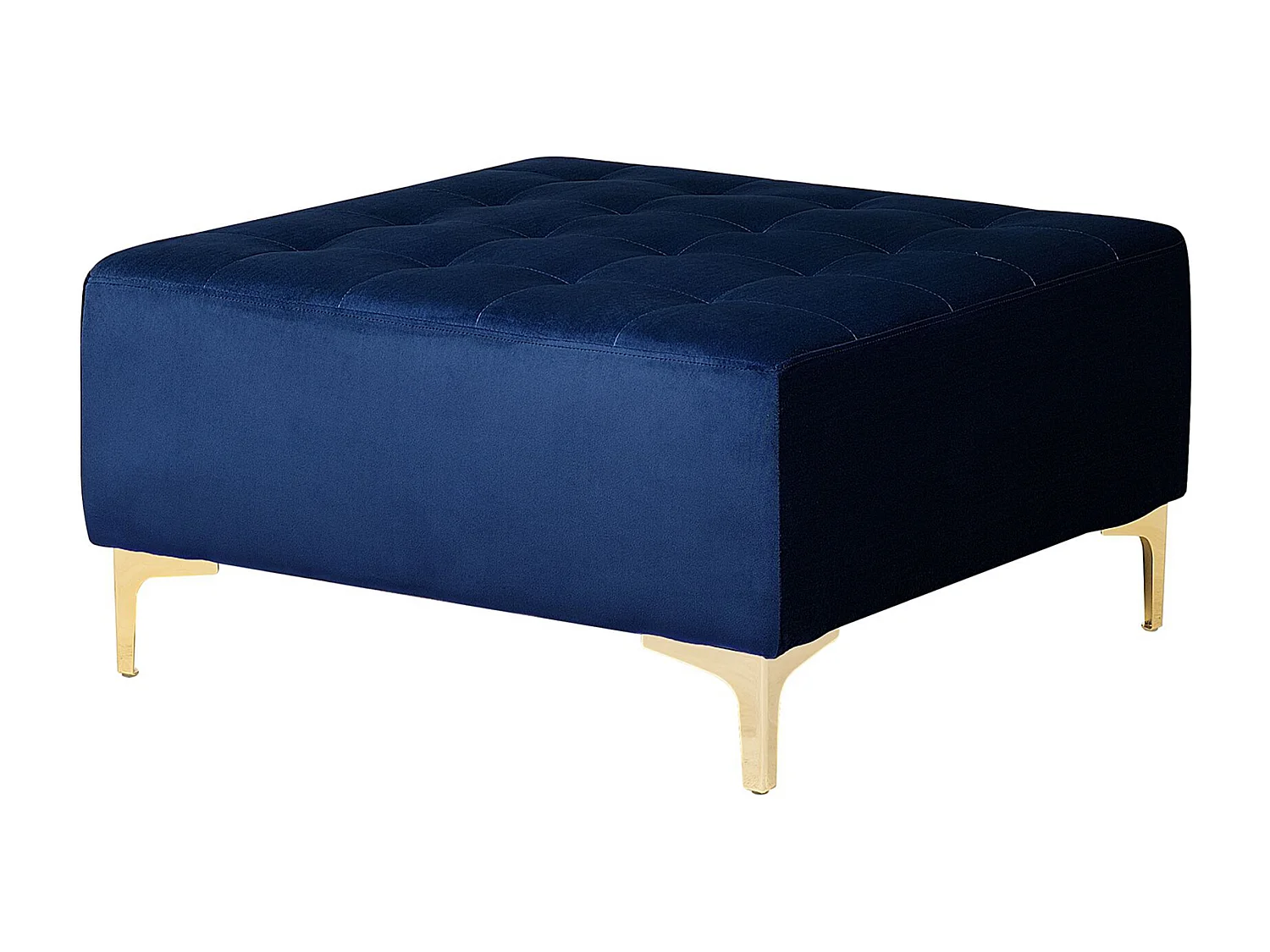 Canapé-lit modulable en forme de U 5 places ABERDEEN Velours Bleu marine avec ottoman