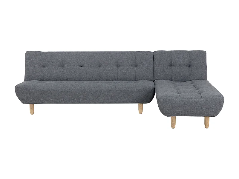Sofá cama esquinero modular ALSTEN Tela Gris oscuro 4 plazas Izquierda