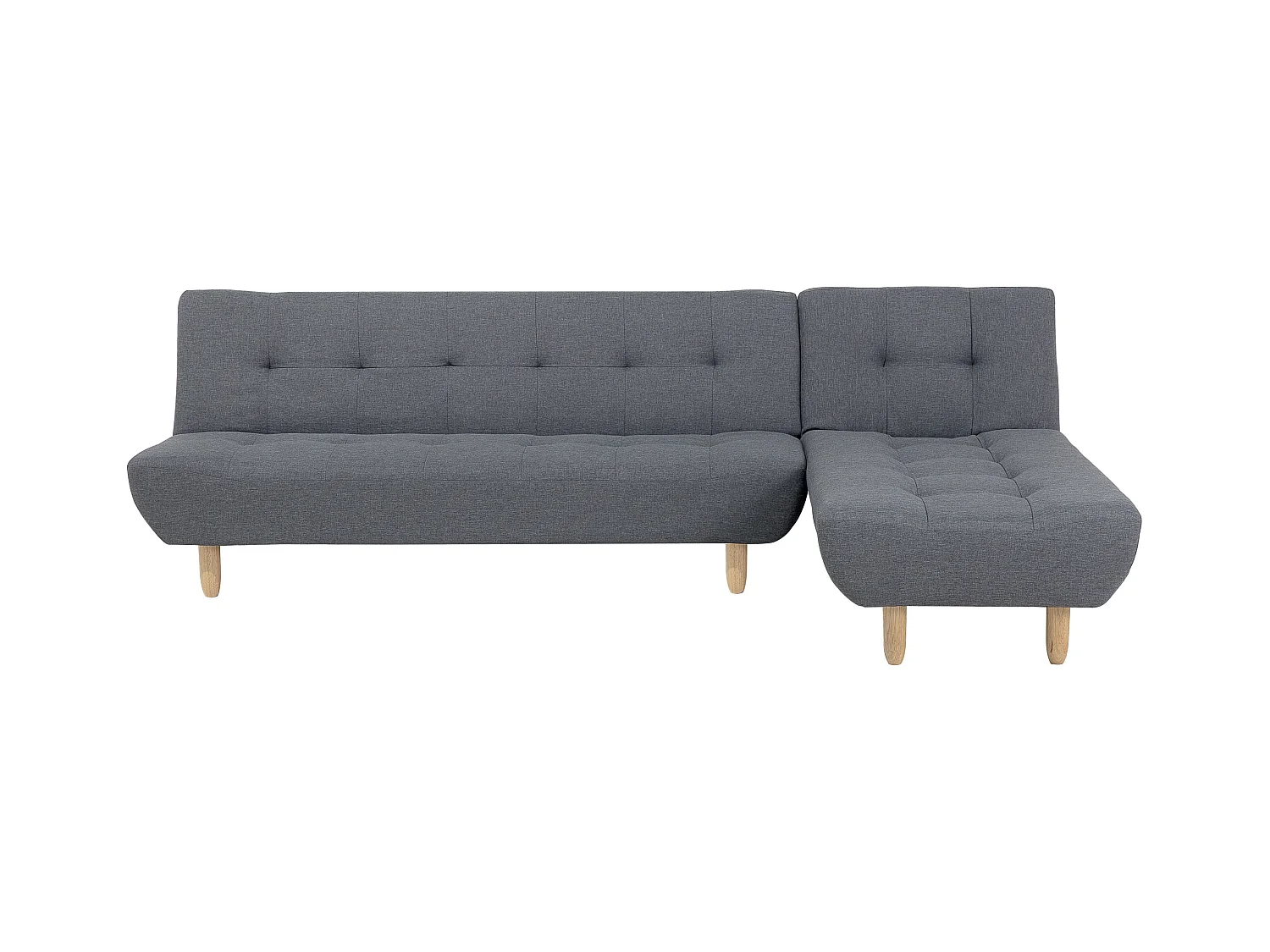 Canapé-lit d'angle modulable 4 places ALSTEN Tissu Gris foncé Côté droite