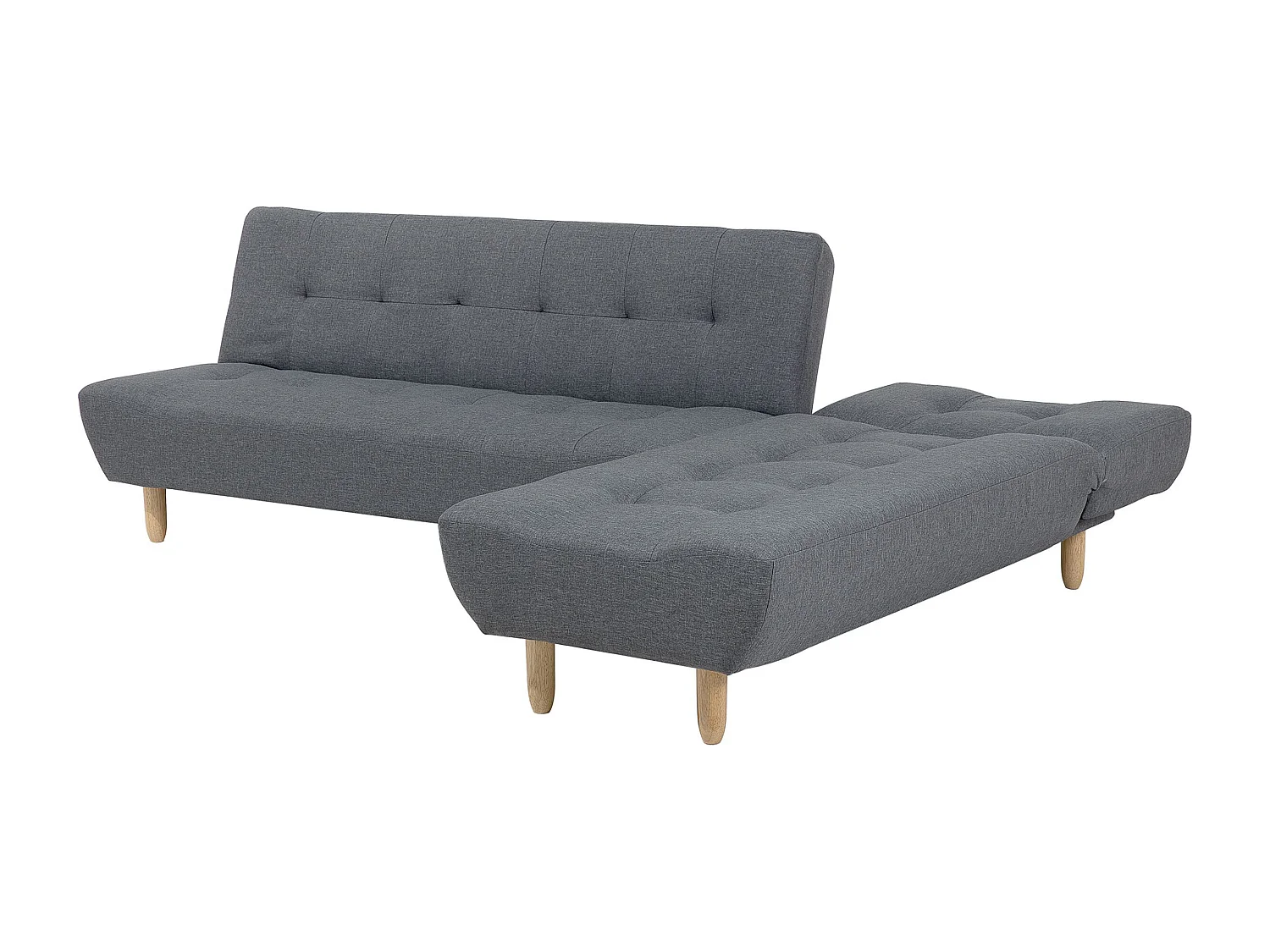 4-Sitzer Ecksofa Schlaffunktion Chaiselongue links L-förmig Stoff grau Alsten