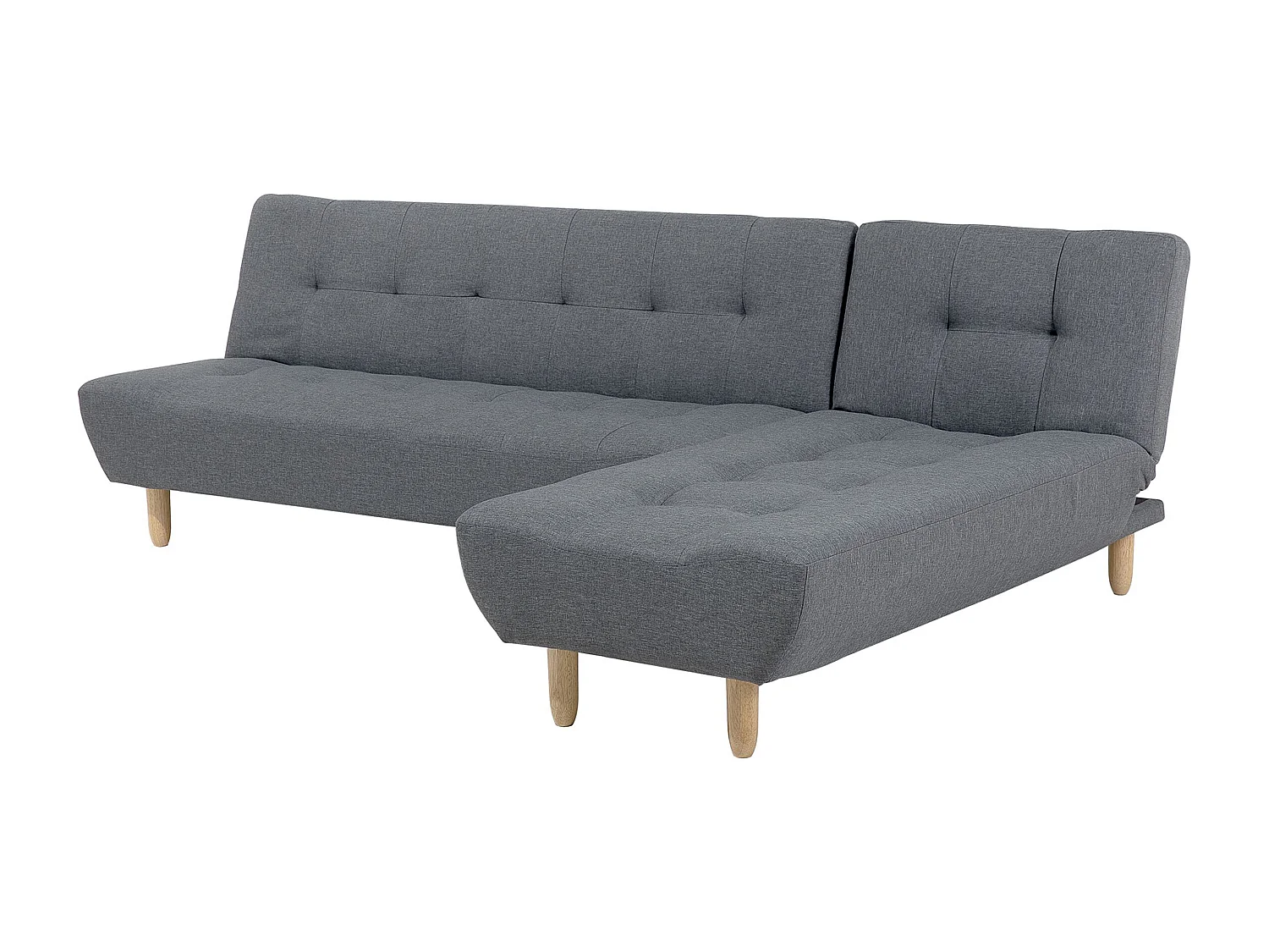 Canapé-lit d'angle modulable ALSTEN Tissu Gris foncé 4 places Côté gauche