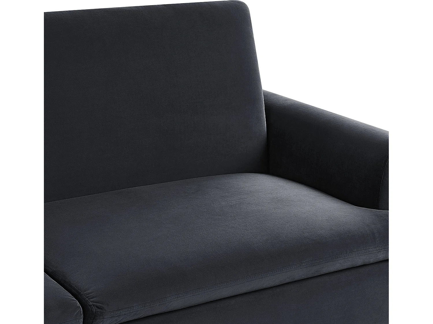 Sofa rozkładana VETTRE Welur Czarny dla 3 osób