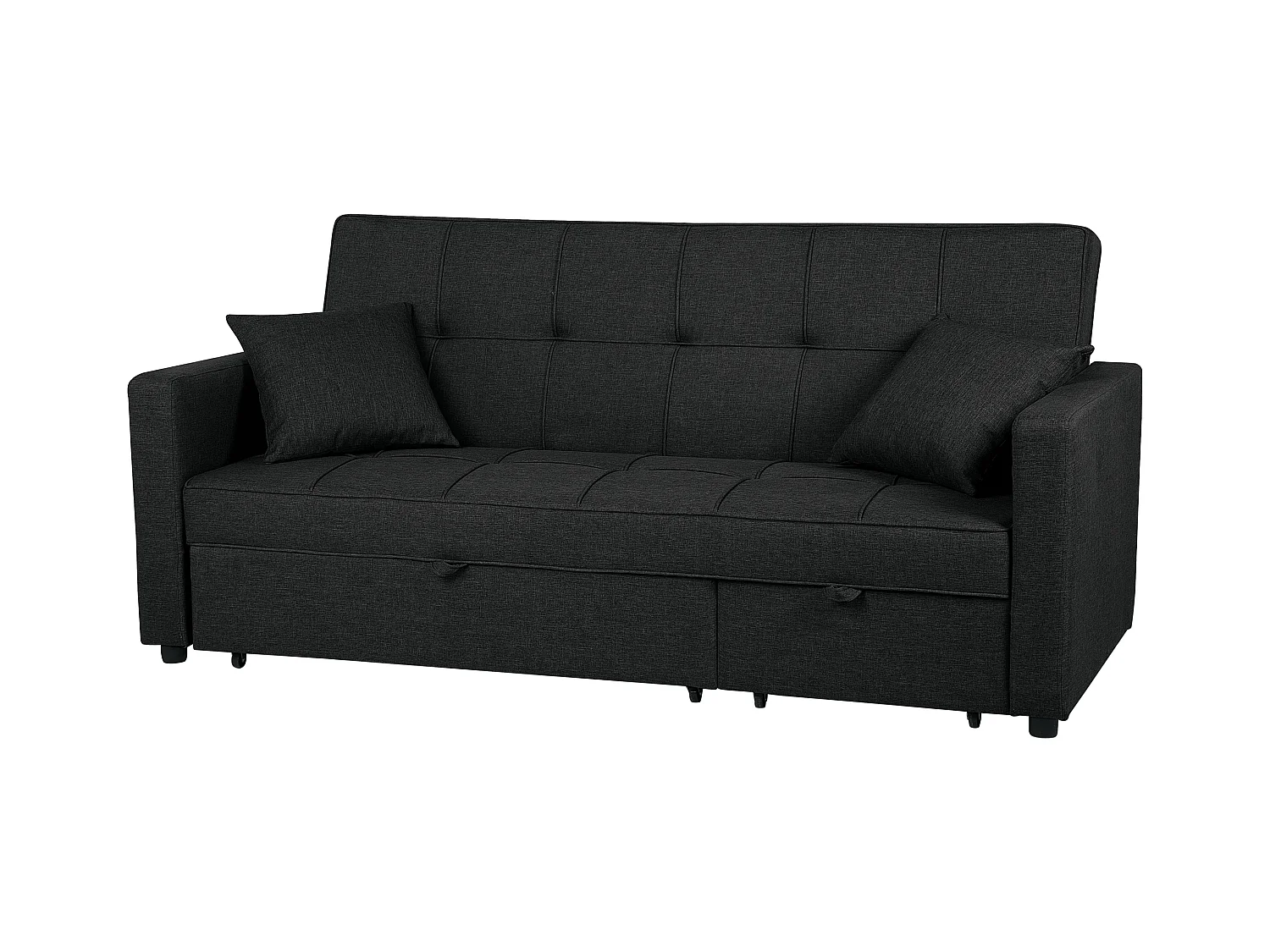 Divano letto GLOMMA Tessuto Nero 3 posti