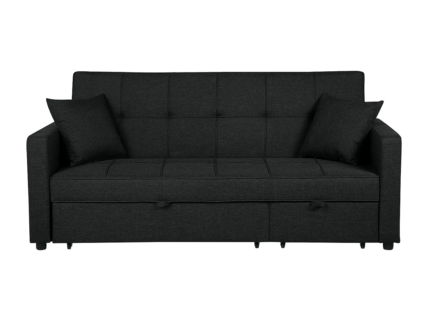 Schlafsofa Sofa mit Schlaffunktion Gästebett Polstersofa schwarz Glomma