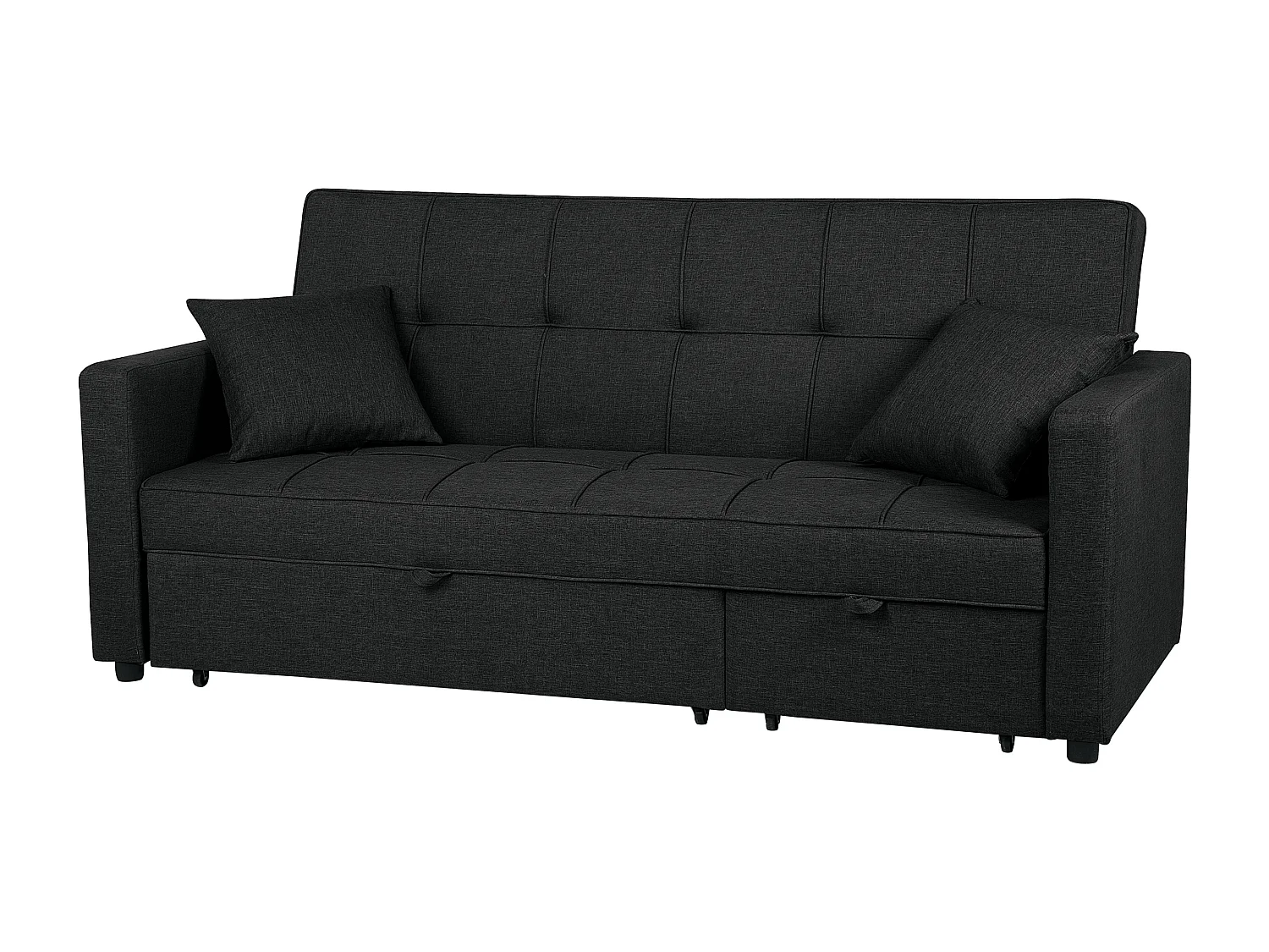Schlafsofa Sofa mit Schlaffunktion Gästebett Polstersofa schwarz Glomma