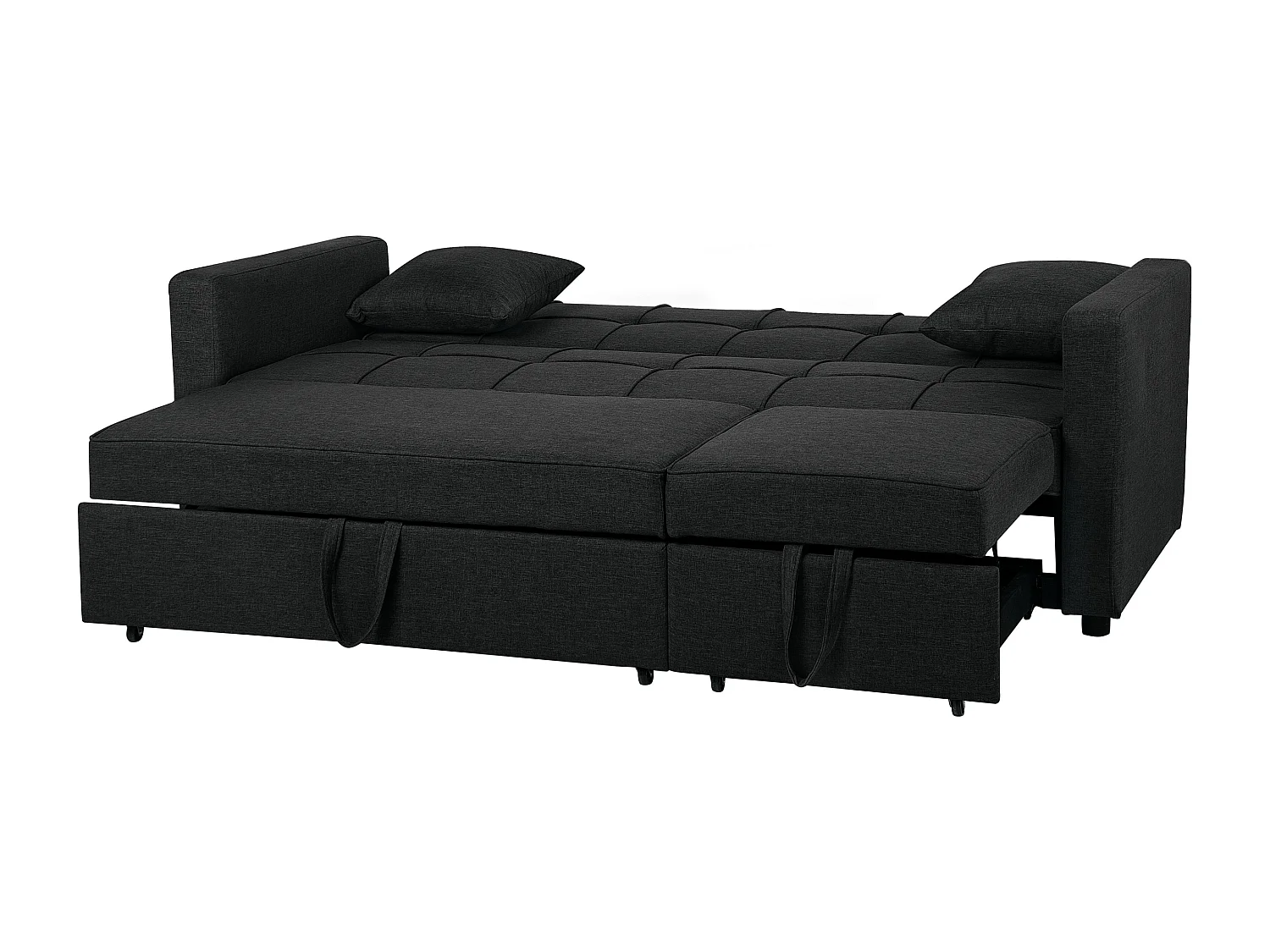 Schlafsofa Sofa mit Schlaffunktion Gästebett Polstersofa schwarz Glomma