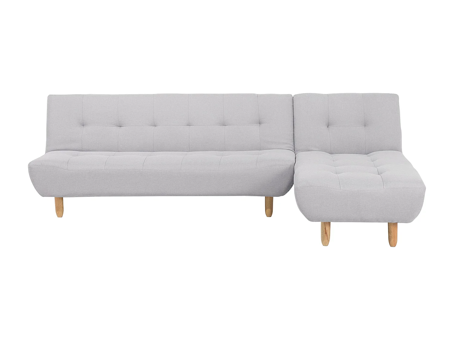 Canapé-lit d'angle modulable 4 places ALSTEN Tissu Gris clair Côté droite