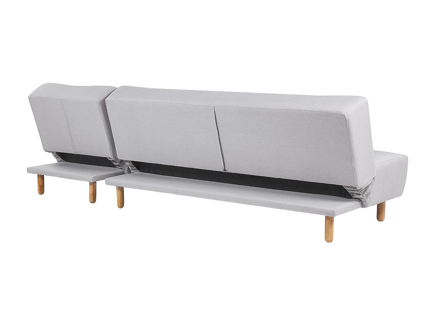 Canapé-lit d'angle modulable 4 places ALSTEN Tissu Gris clair Côté droite