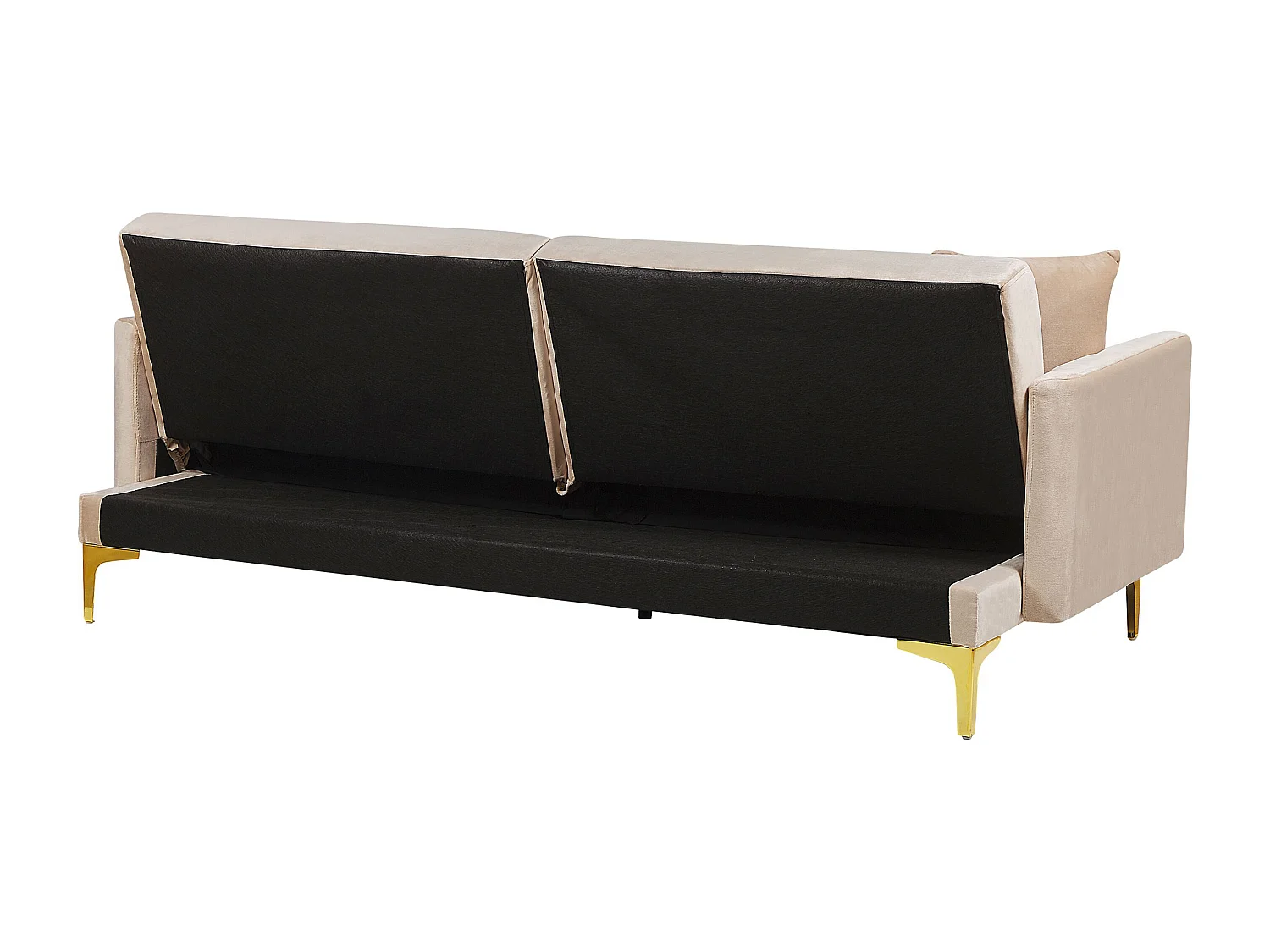 Slaapbank LUCAN Fluweel Beige 3-zitter