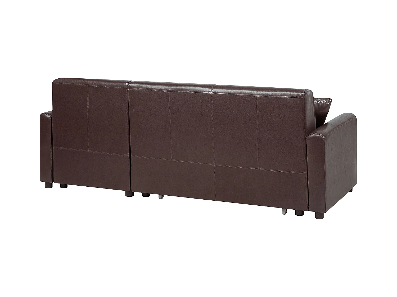 - Canapé Angle à droite Convertible - Ogna - simili, Marron Foncé