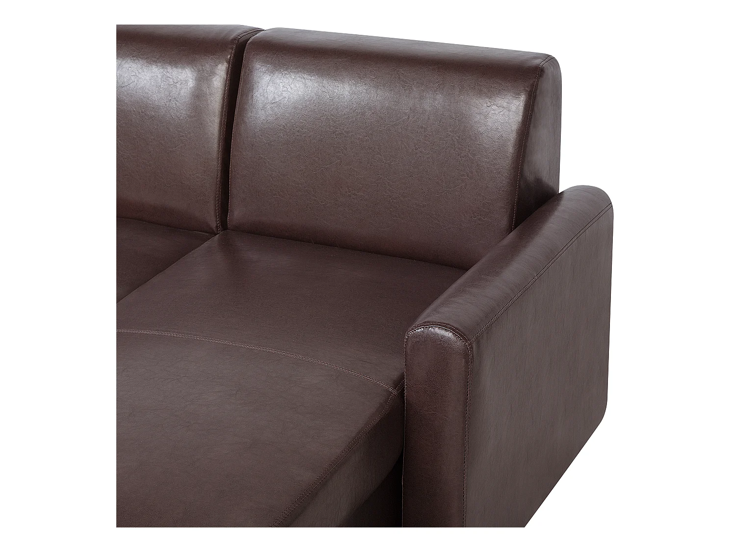 - Canapé Angle à droite Convertible - Ogna - simili, Marron Foncé