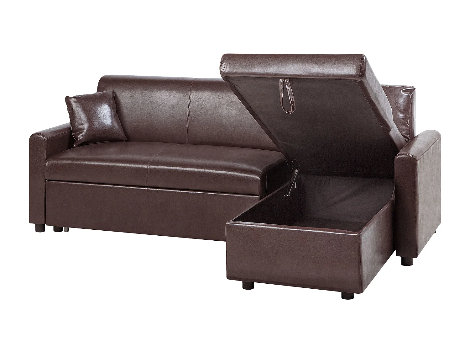 Hoekbank OGNA Donkerbruin met opbergruimte Linkerzijde