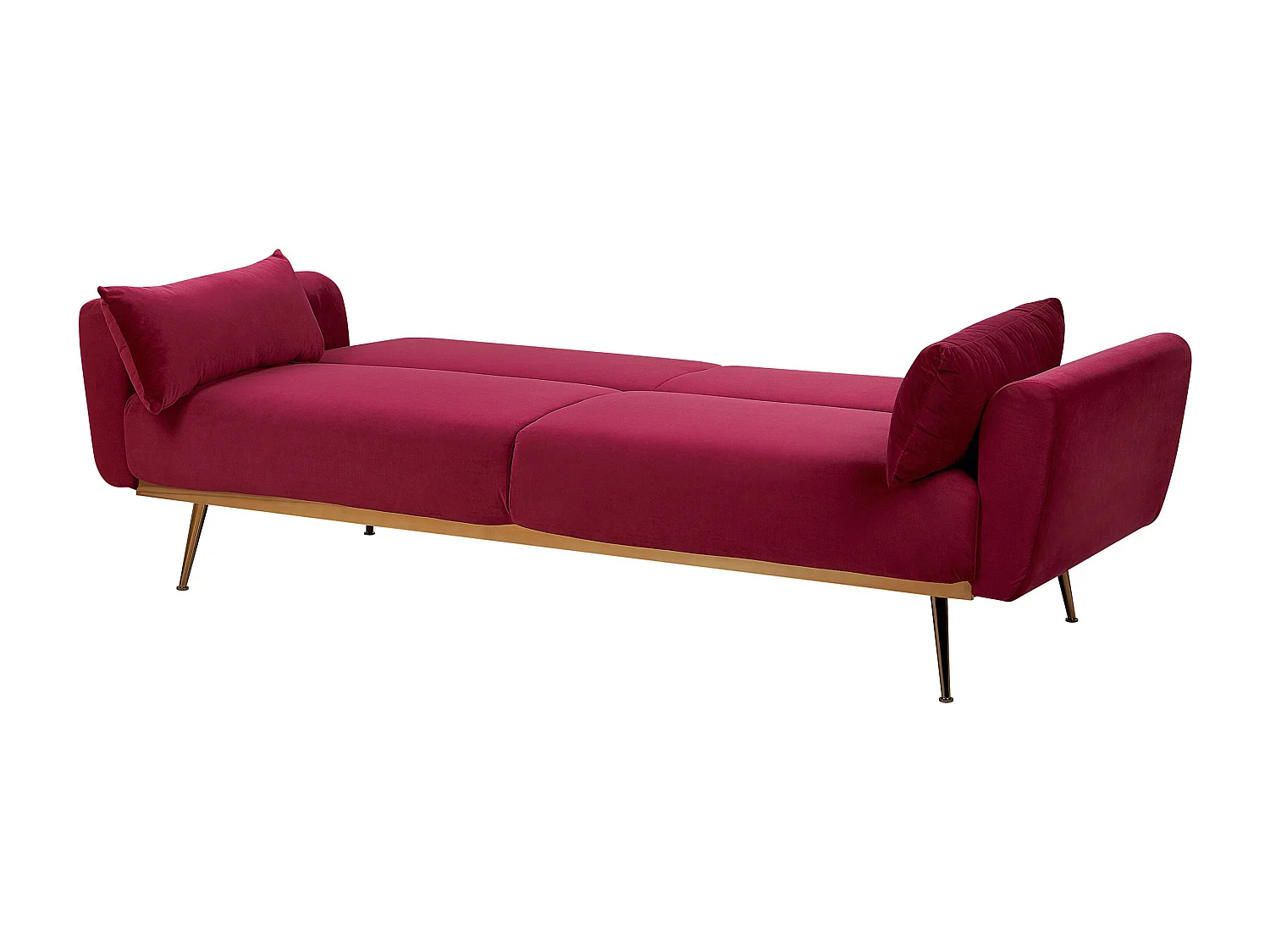 Sofá-cama EINA Veludo Bordeaux 3 lugares