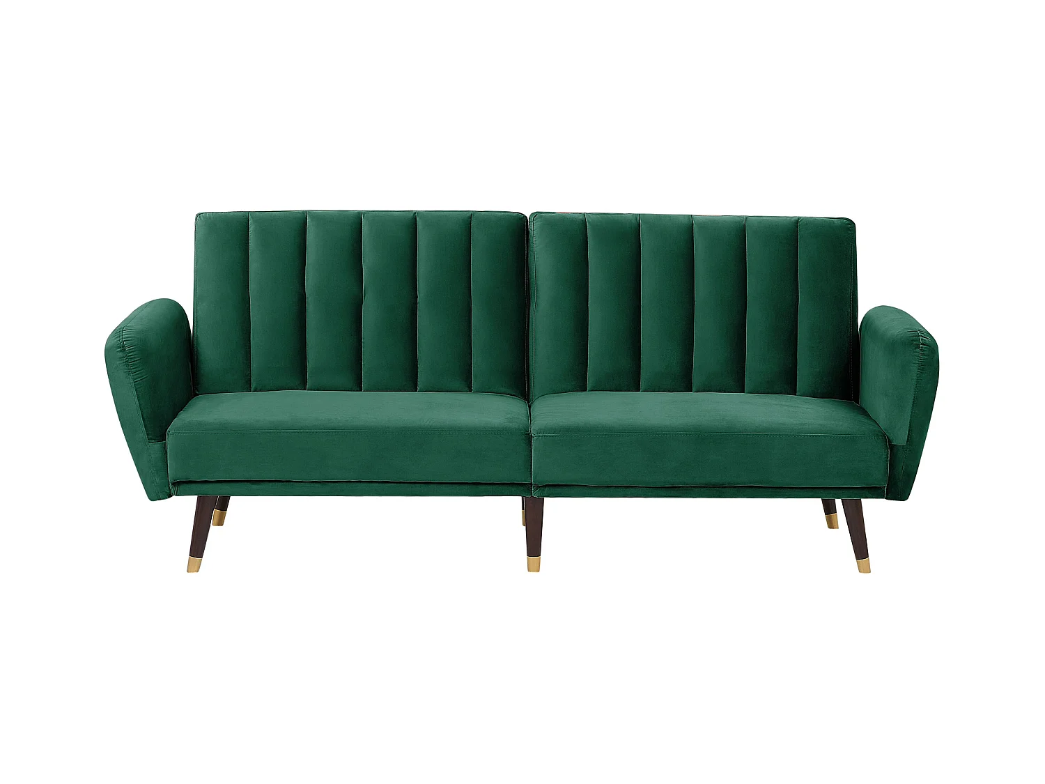 3-Sitzer Schlafsofa aus Samtstoff in Smaragdgrün Glamour Stil Vimmerby