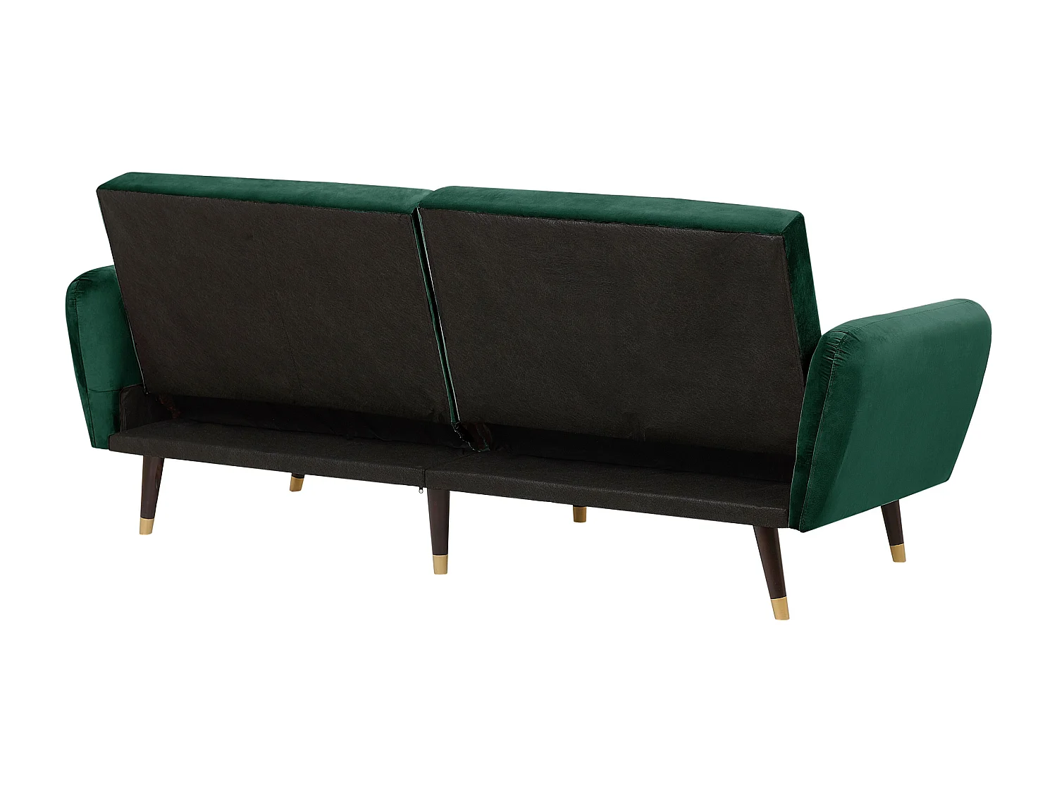 3-Sitzer Schlafsofa aus Samtstoff in Smaragdgrün Glamour Stil Vimmerby