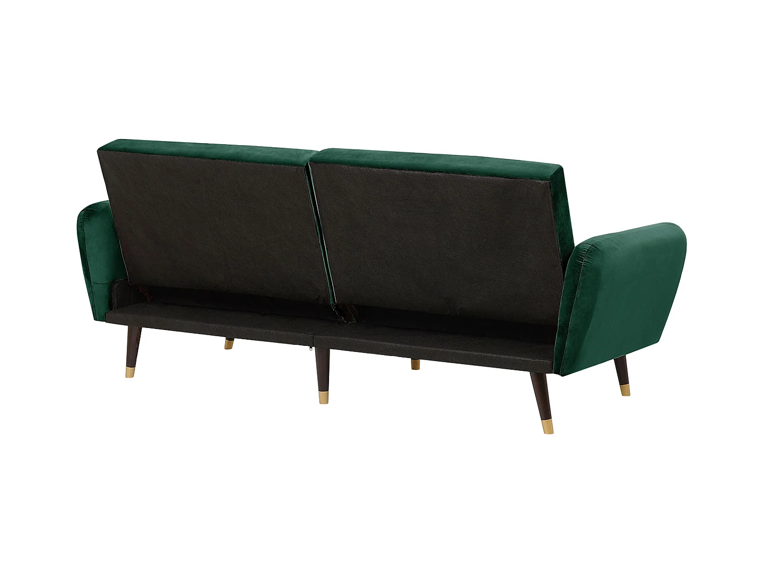 3-Sitzer Schlafsofa aus Samtstoff in Smaragdgrün Glamour Stil Vimmerby