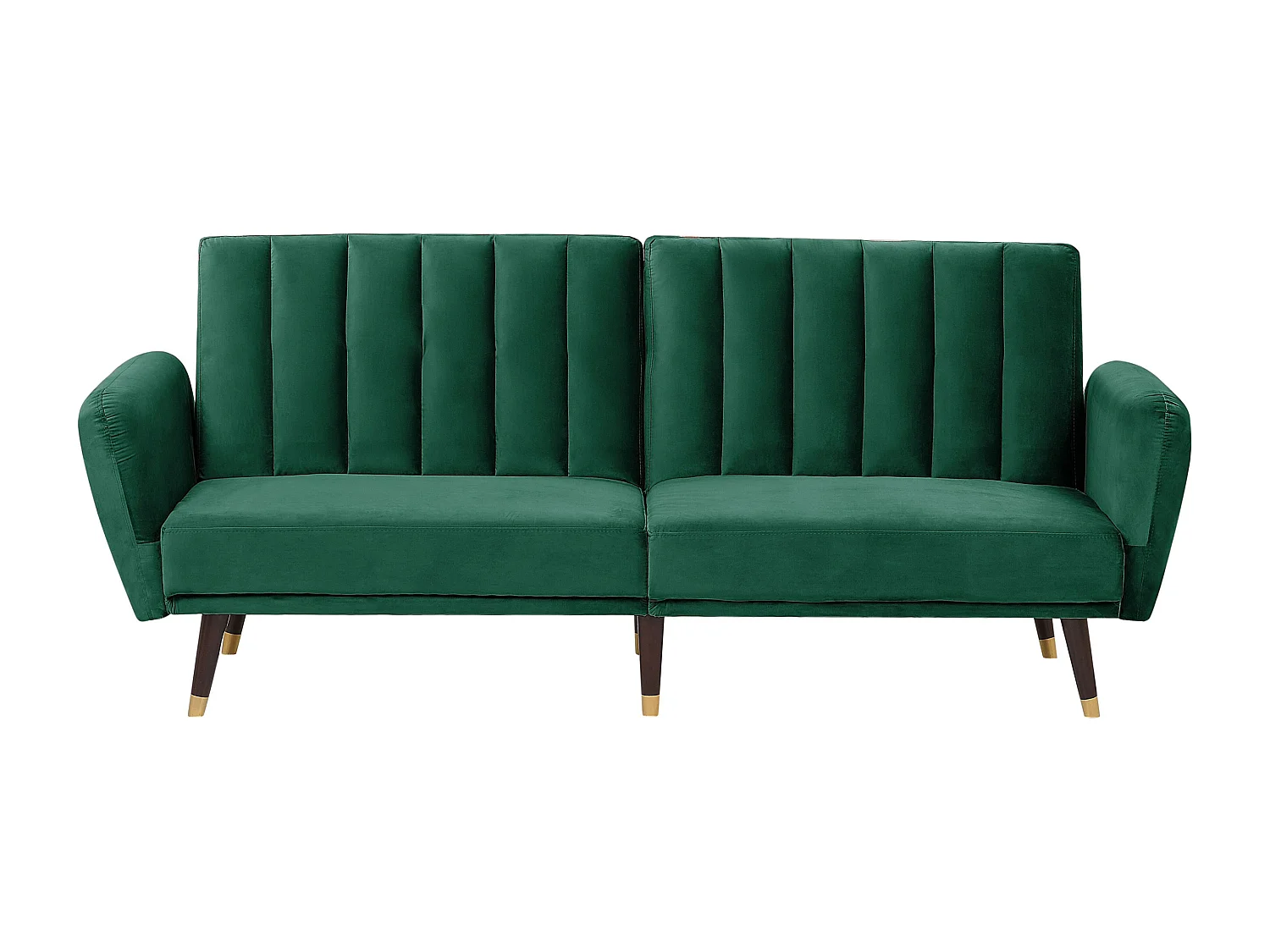 3-Sitzer Schlafsofa aus Samtstoff in Smaragdgrün Glamour Stil Vimmerby