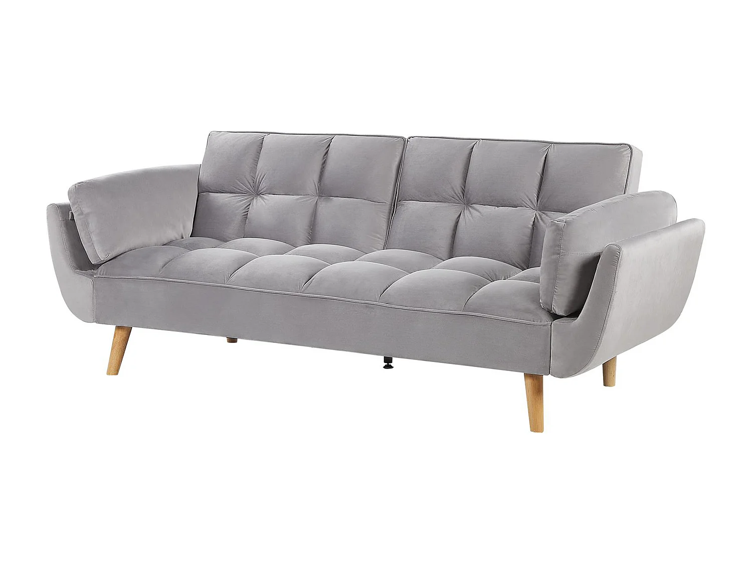 Canapé-lit 3 places ASBY Velours Gris clair