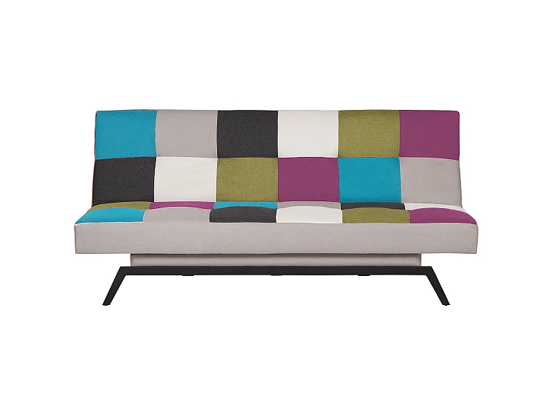 Minimalistisches Schlafsofa Bunt Patchwork aus Polyester Metallfüße Leeds