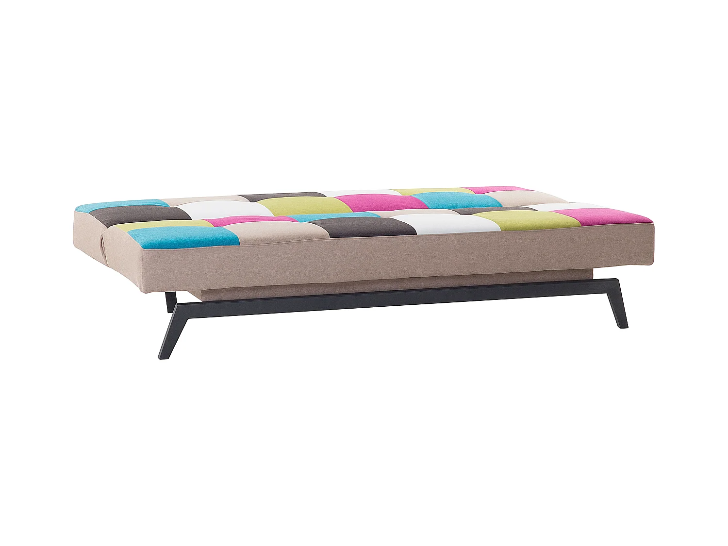 Minimalistisches Schlafsofa Bunt Patchwork aus Polyester Metallfüße Leeds