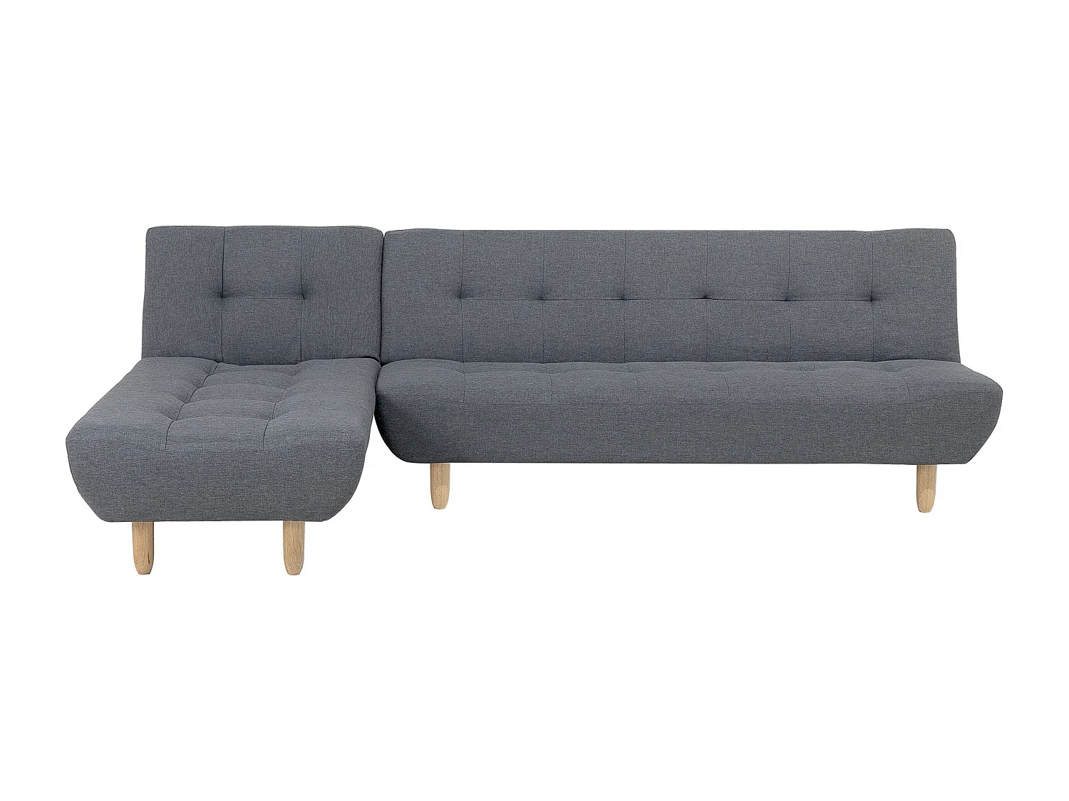 Sofá-cama de canto modular ALSTEN Tecido Cinzento escuro 4 lugares à direita