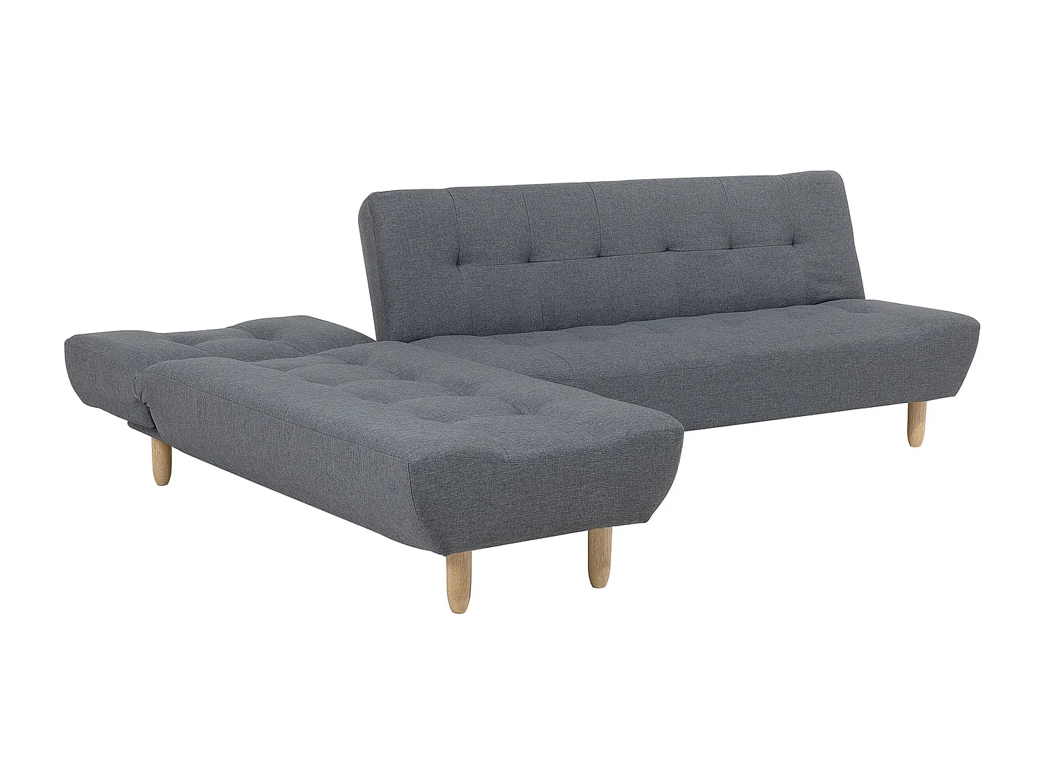 Sofá-cama de canto modular ALSTEN Tecido Cinzento escuro 4 lugares à direita