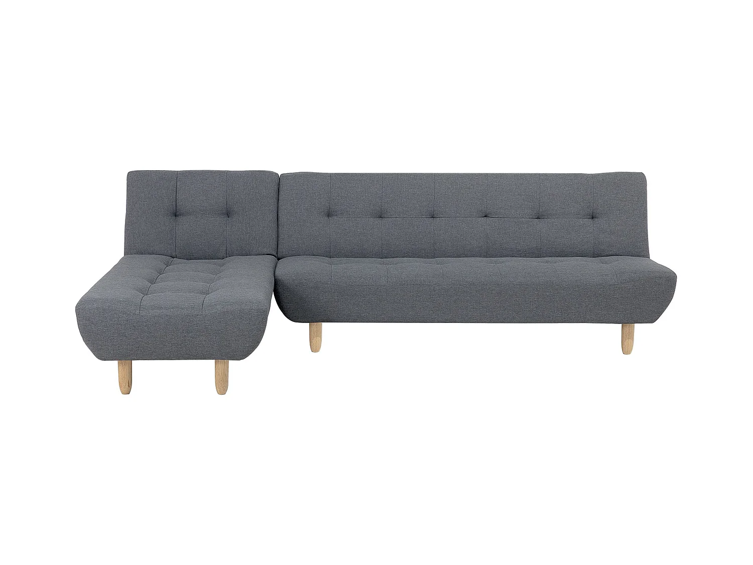 Canapé-lit d'angle modulable 4 places ALSTEN Tissu Gris foncé Côté droit