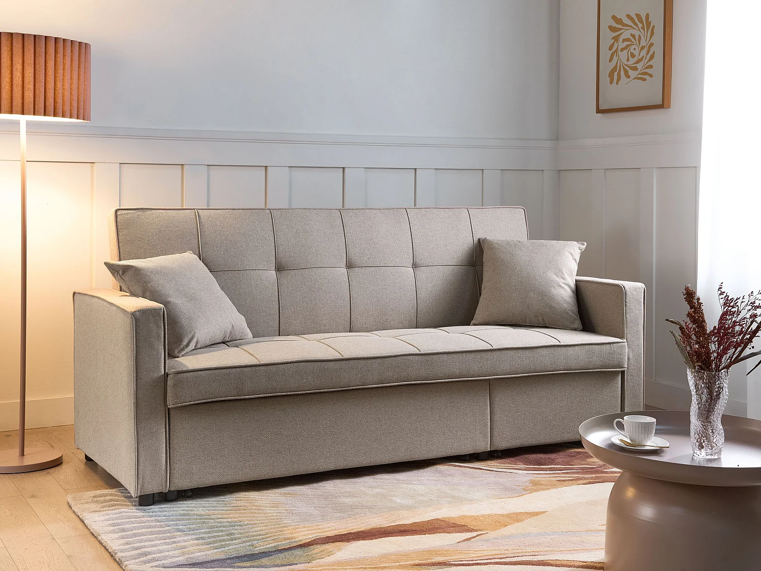 Slaapbank GLOMMA Stof Beige 3-zitter